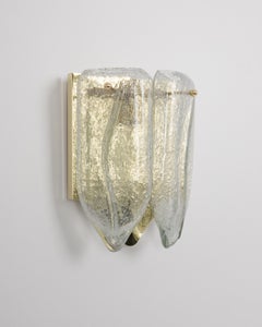 1 von 4 Murano-Glas-Wandleuchtern aus Messing von Doria, Deutschland, 1960