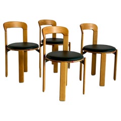 1 of 4 Bruno Rey Stackable Mid-Century Modern Dining Chairs for Kusch & Co, 90s