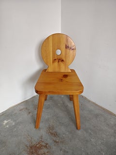 1 of 4 Brutalist Sculptiral Chairs done in pine, attr. to Gilbert Marklund