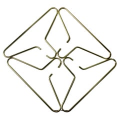 1 of 4 Carl Auböck Attributed Mid-Century Modern Brass Coat Hangers Clothes Rack