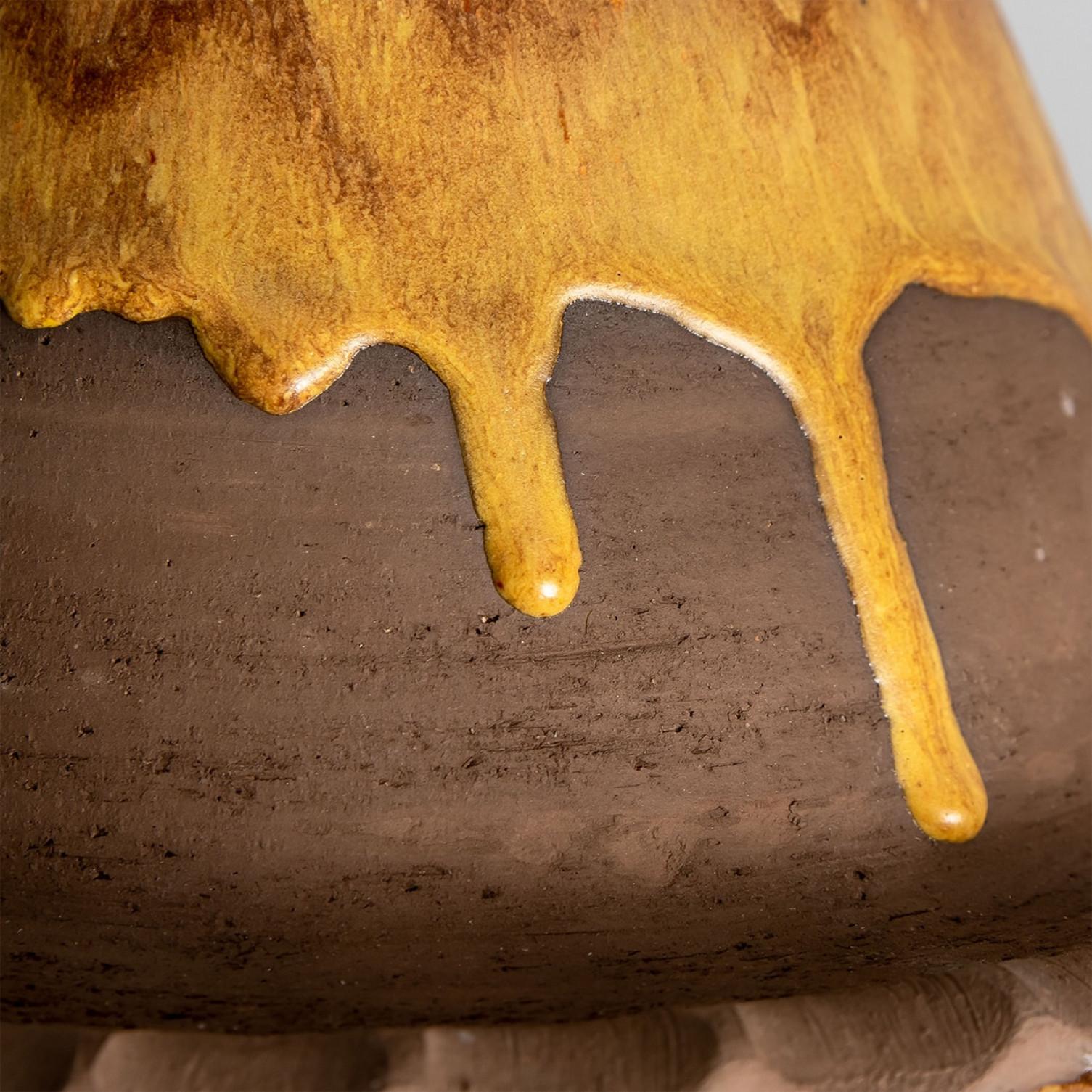 1 of 4 Ceramic Brown Terra Ceramic Pendant Lights, Denmark, 1970 For Sale 4