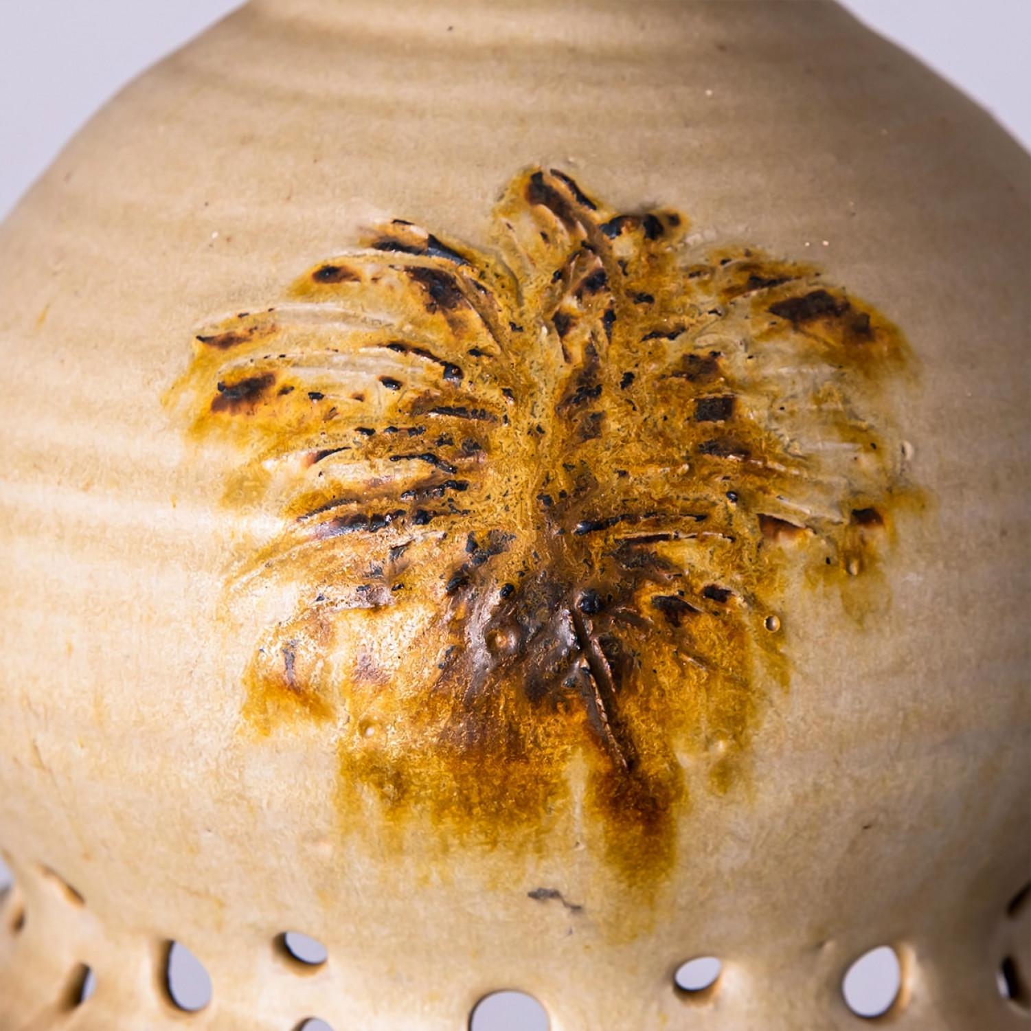 1 of 4 Ceramic Brown Terra Ceramic Pendant Lights, Denmark, 1970 For Sale 10