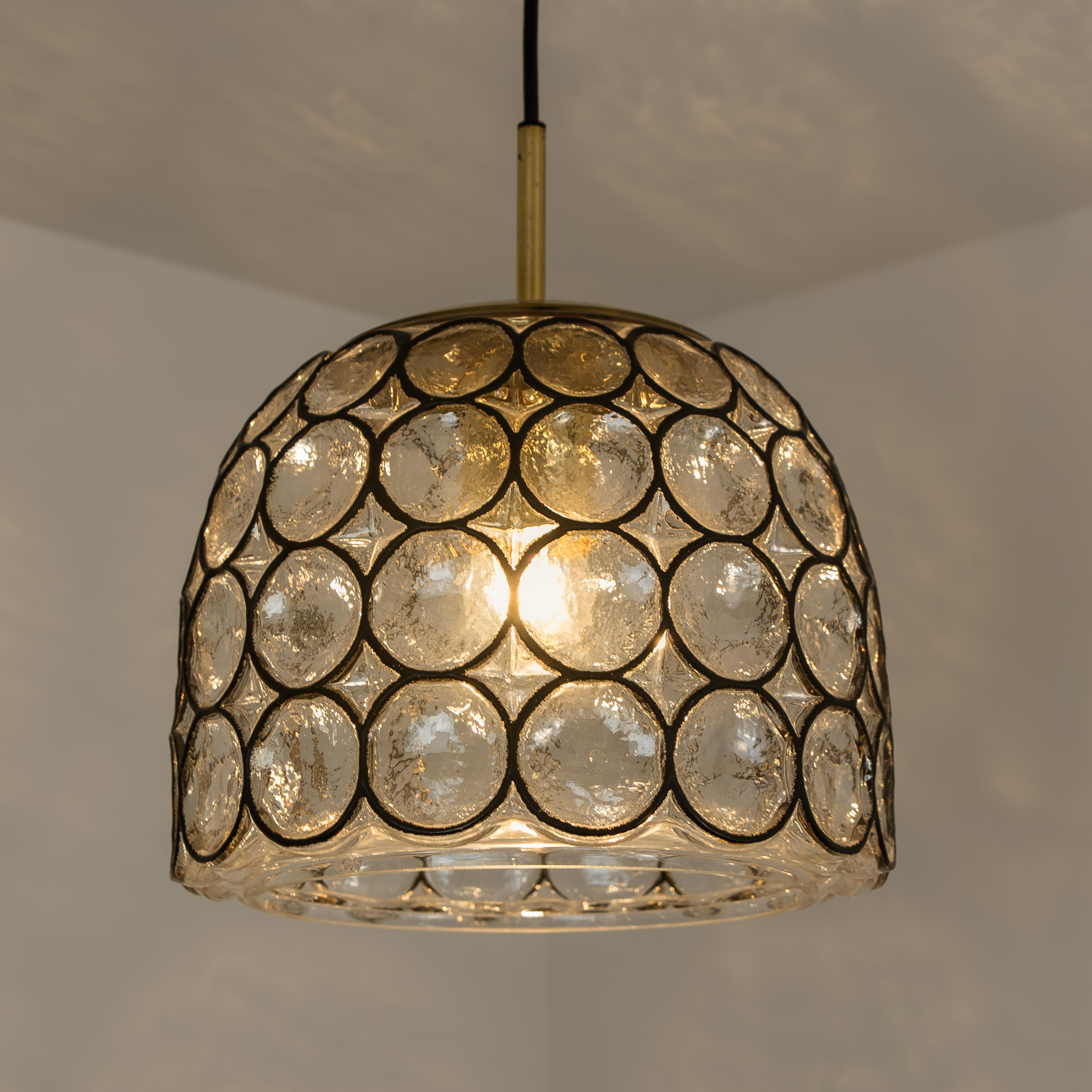 1 of 4 Circle Iron and Bubble Glass Chandeliers, Limburg For Sale 7
