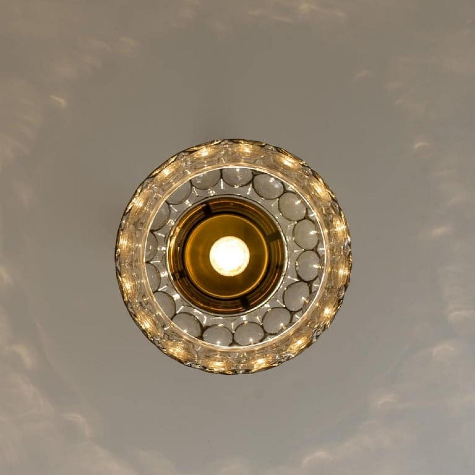 1 of 4 Circle Iron and Bubble Glass Chandeliers, Limburg in vendita 7