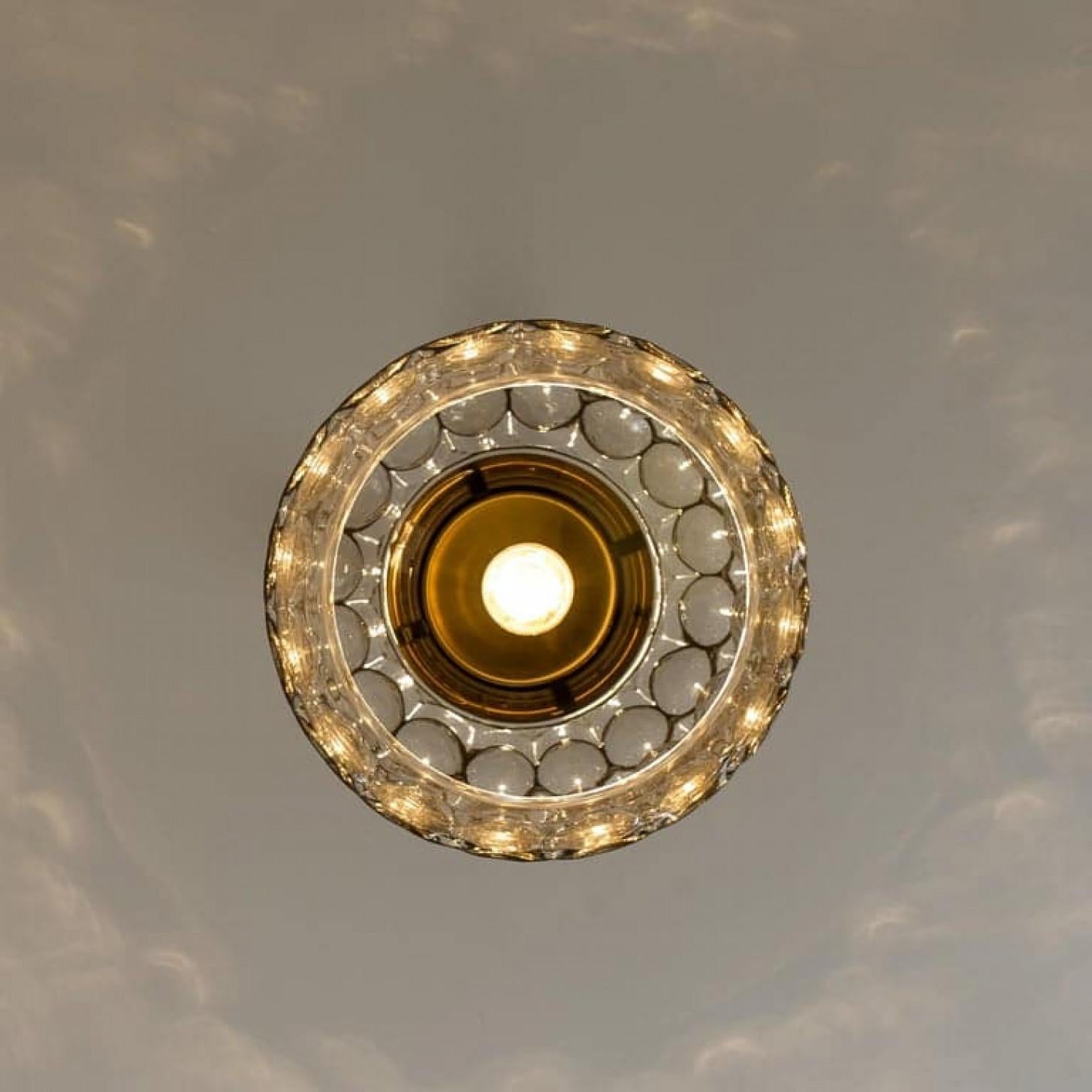 1 of 4 Circle Iron and Bubble Glass Chandeliers, Limburg For Sale 9