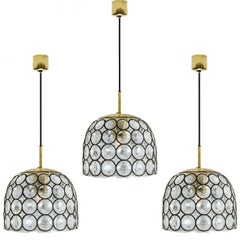 1 of 4 Circle Iron and Bubble Glass Chandeliers, Limburg