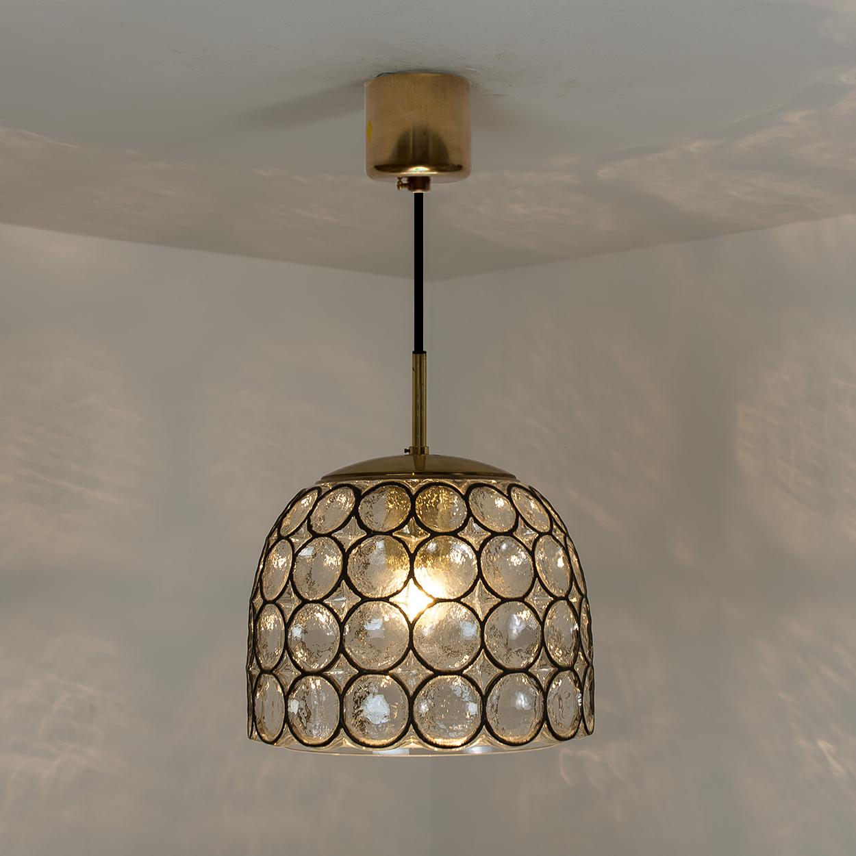 1 of 4 Circle Iron and Bubble Glass Chandeliers, Limburg For Sale 13