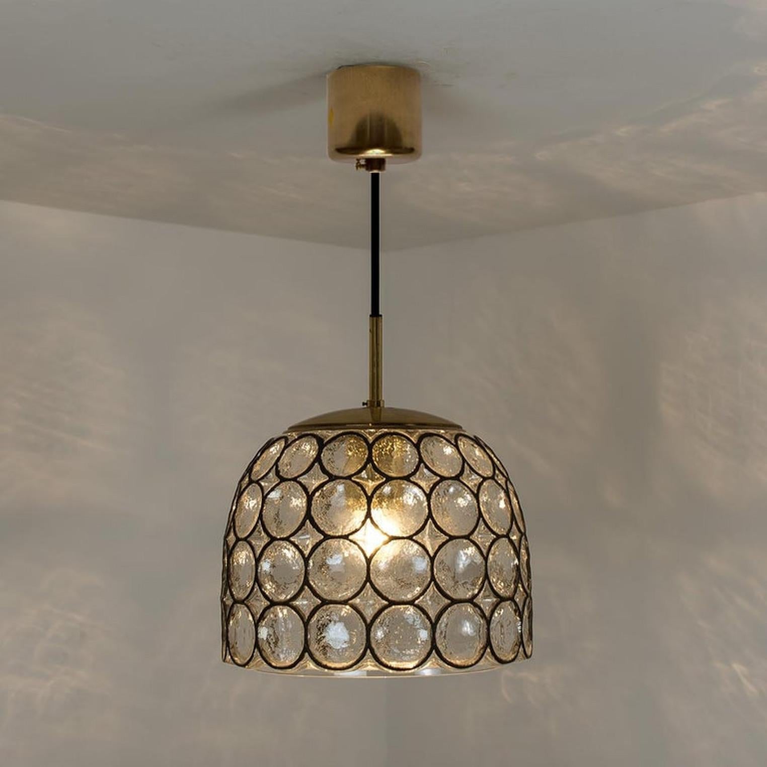 1 of 4 Circle Iron and Bubble Glass Chandeliers, Limburg For Sale 12