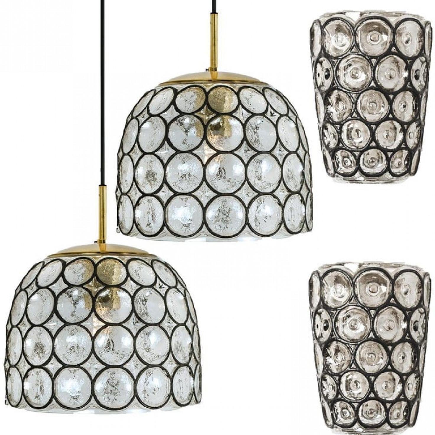 1 of 4 Circle Iron and Bubble Glass Chandeliers, Limburg For Sale 12