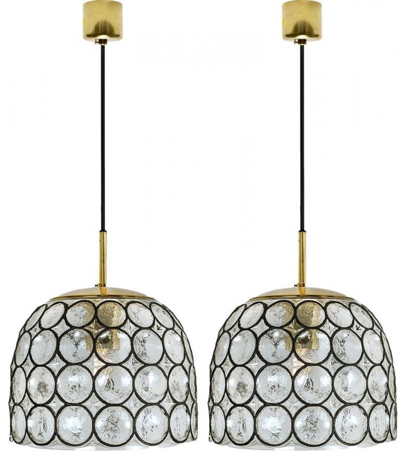 1 de 4 Candelabros Círculos de Hierro y Cristal Burbuja, Limburgo Moderno de mediados de siglo en venta