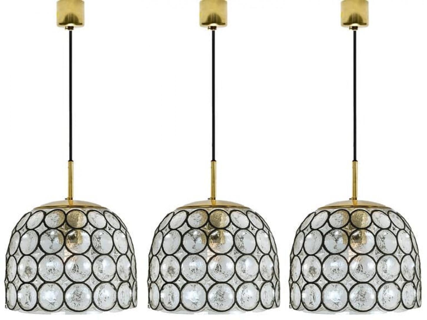 1 de 4 Candelabros Círculos de Hierro y Cristal Burbuja, Limburgo mediados del siglo XX en venta