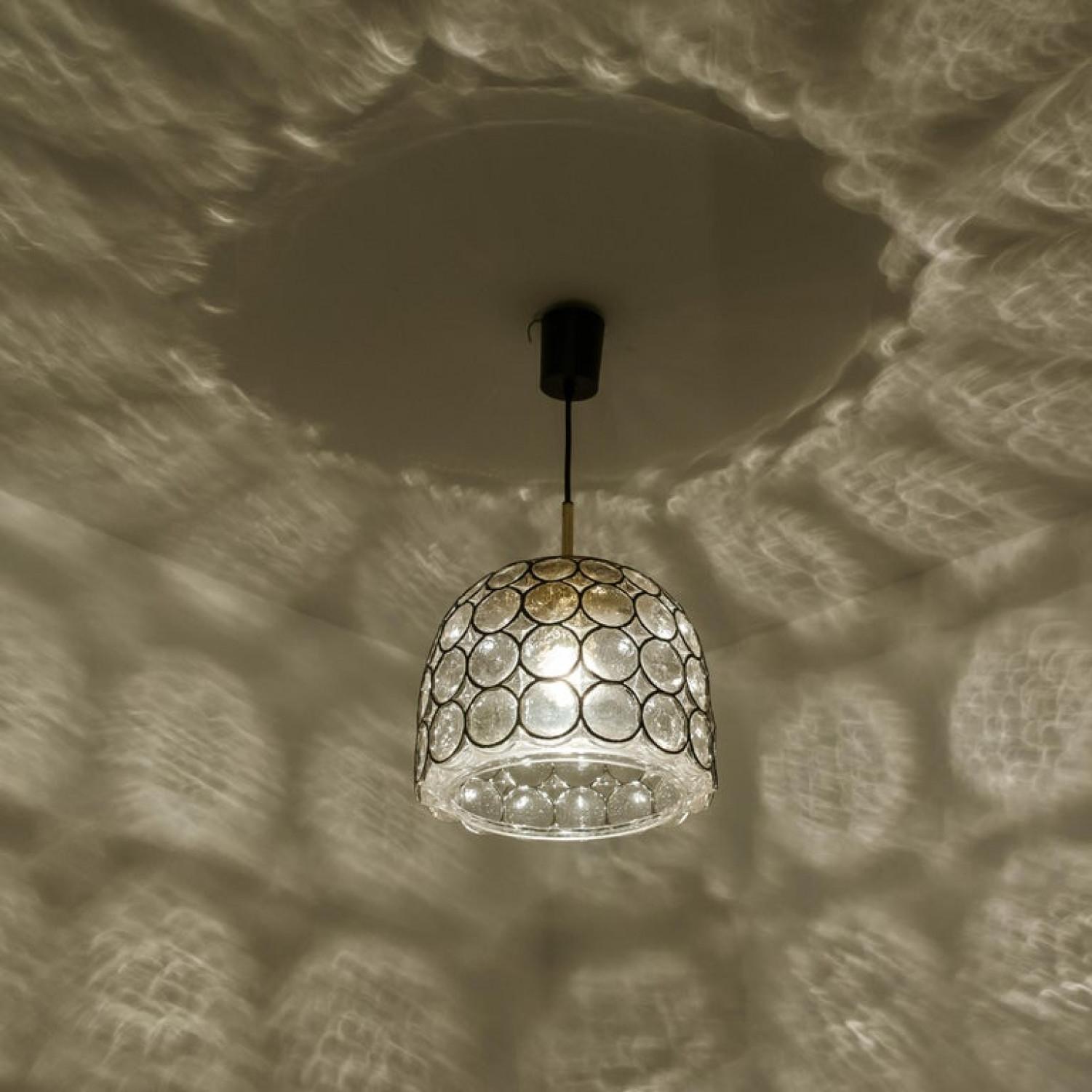 1 of 4 Circle Iron and Bubble Glass Chandeliers, Limburg in vendita 1