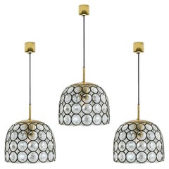 1 of 4 Circle Iron and Bubble Glass Chandeliers, Limburg