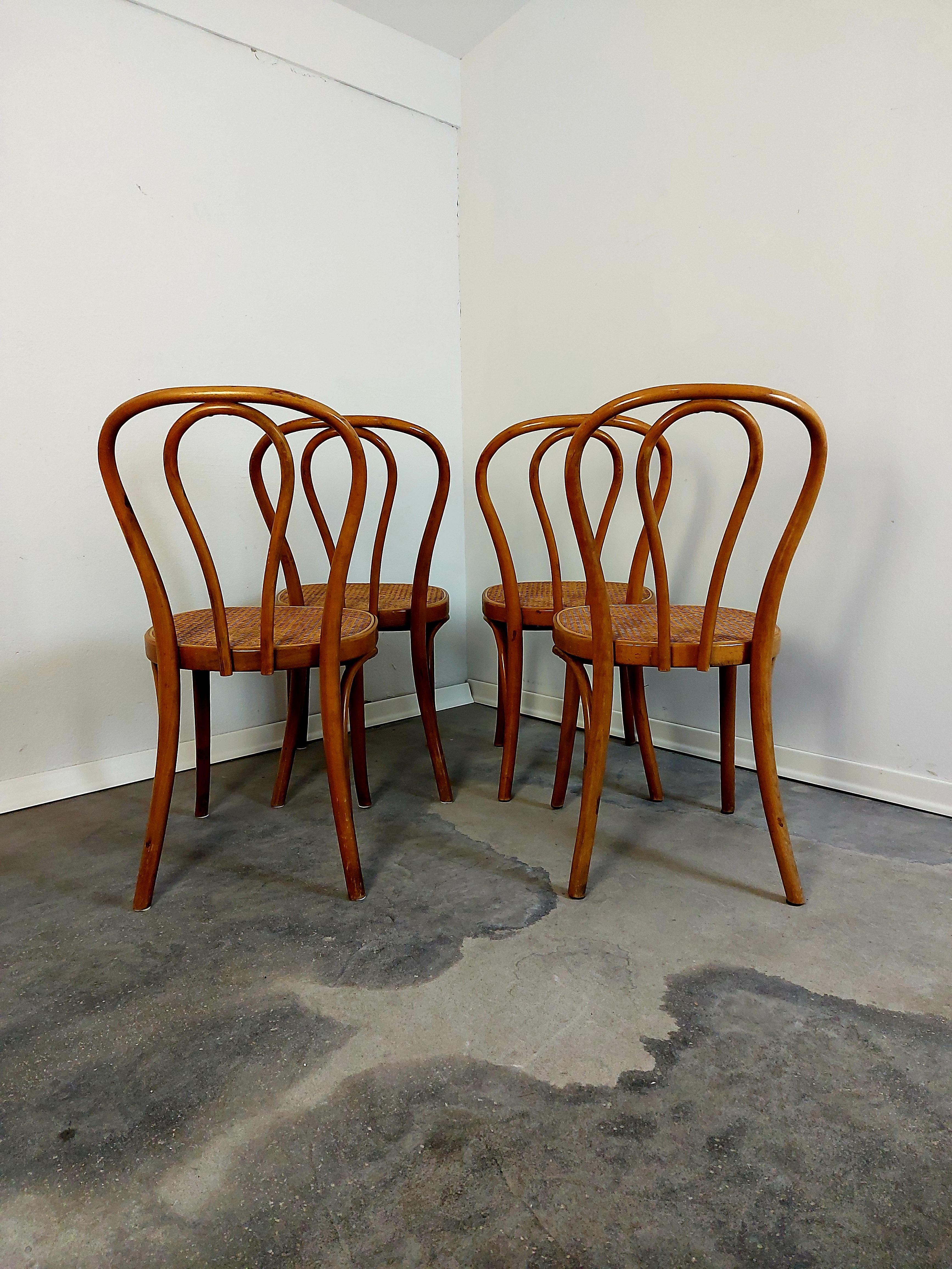 Mid-Century Modern 1 of 4, Dining chair, Bentwood cane, No. 18, 1960s