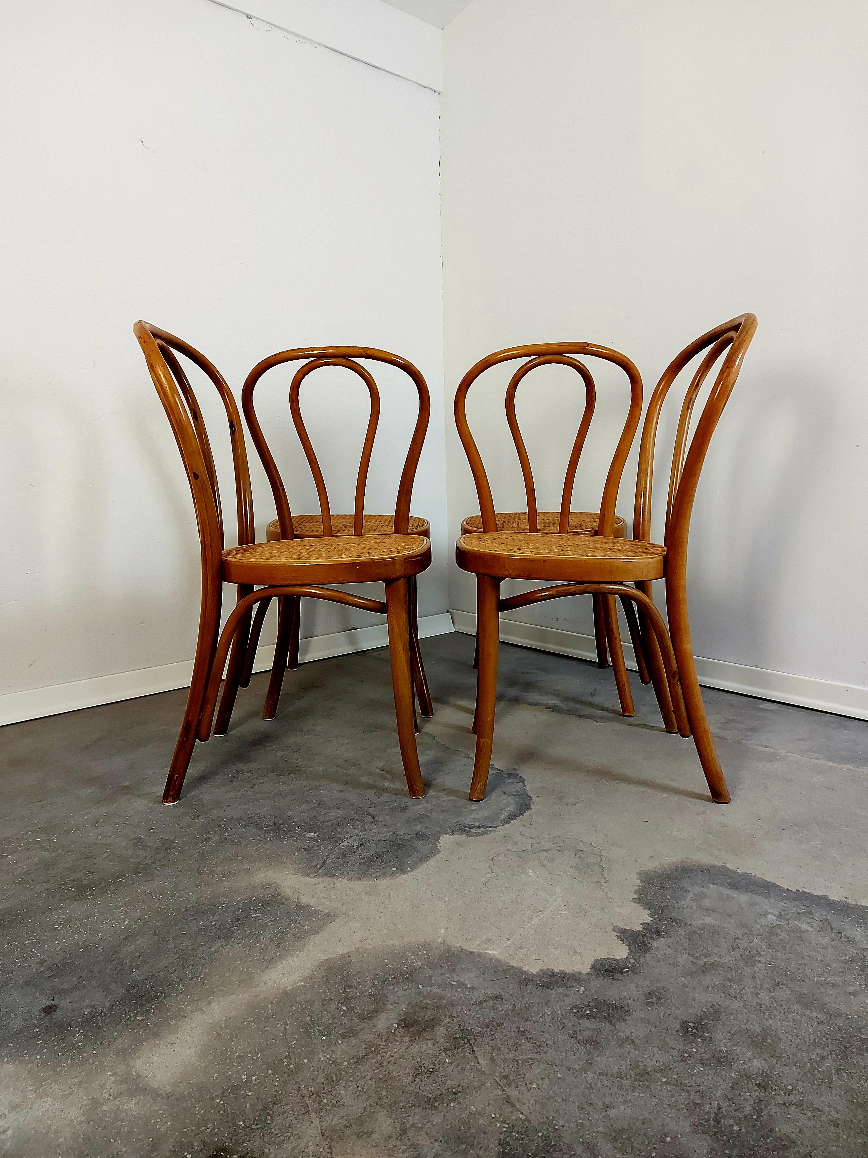 Slovenian 1 of 4, Dining chair, Bentwood cane, No. 18, 1960s