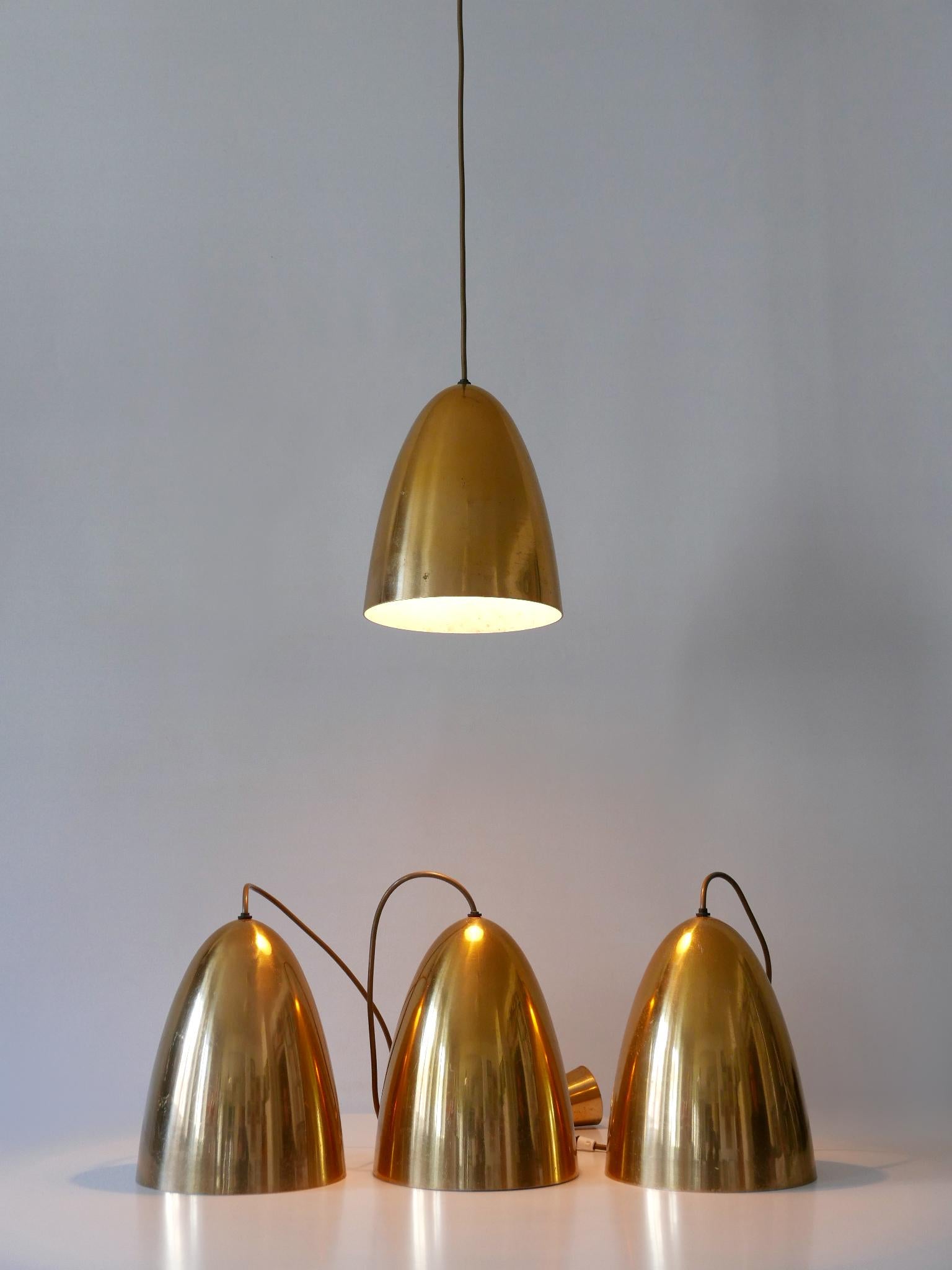 1 of 4 Elegant Mid Century Modern Pendant Lamps or Hanging Lights Germany 1950s For Sale 5