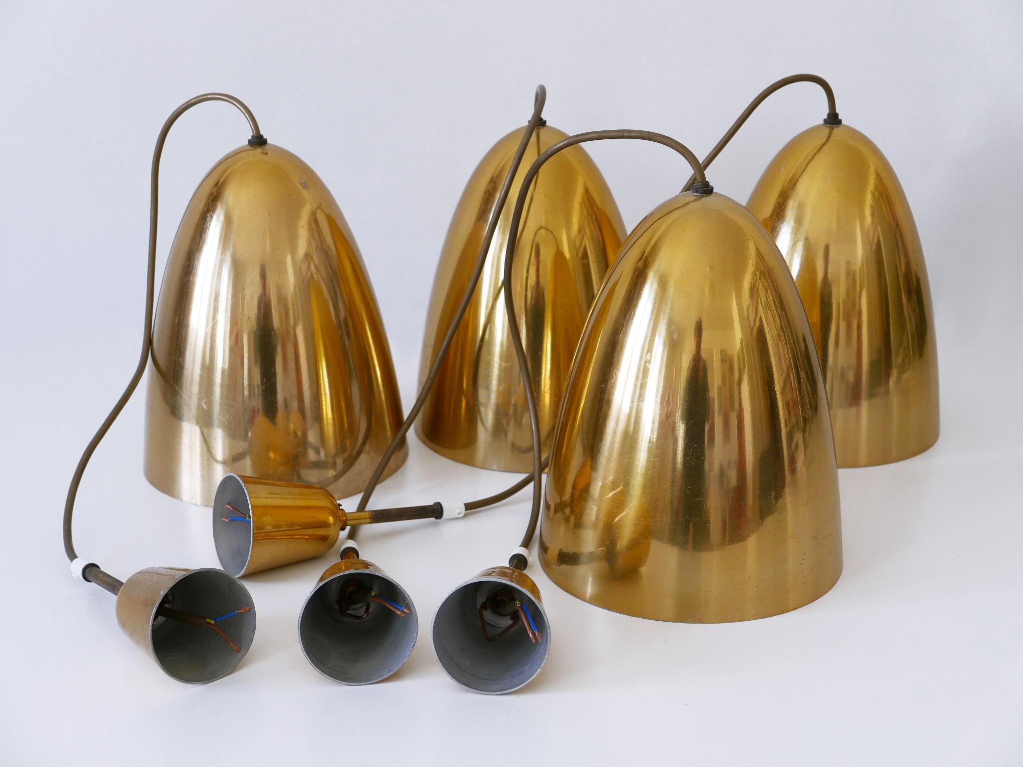 1 of 4 Elegant Mid Century Modern Pendant Lamps or Hanging Lights Germany 1950s For Sale 9
