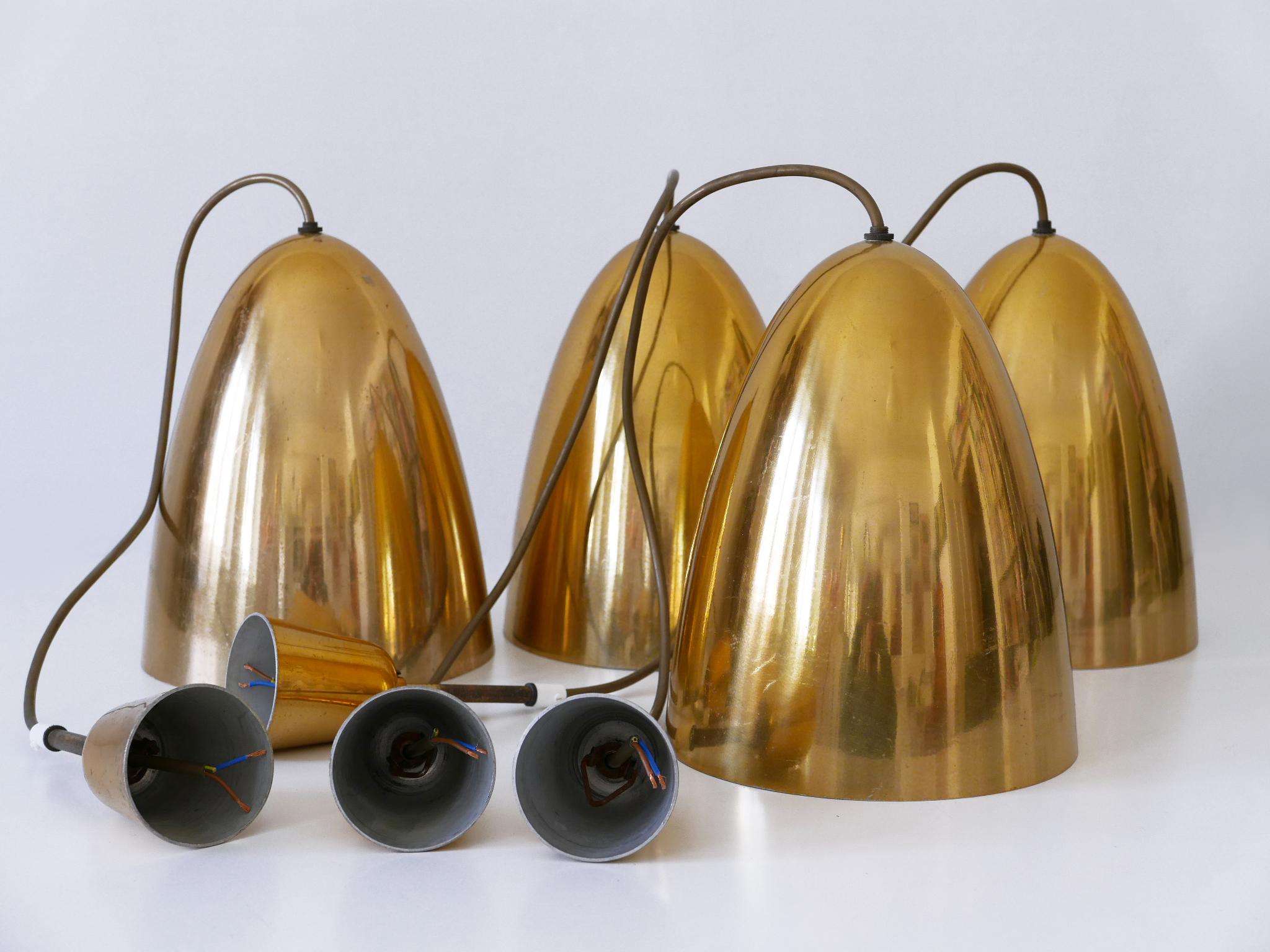 1 of 4 Elegant Mid Century Modern Pendant Lamps or Hanging Lights Germany 1950s For Sale 10