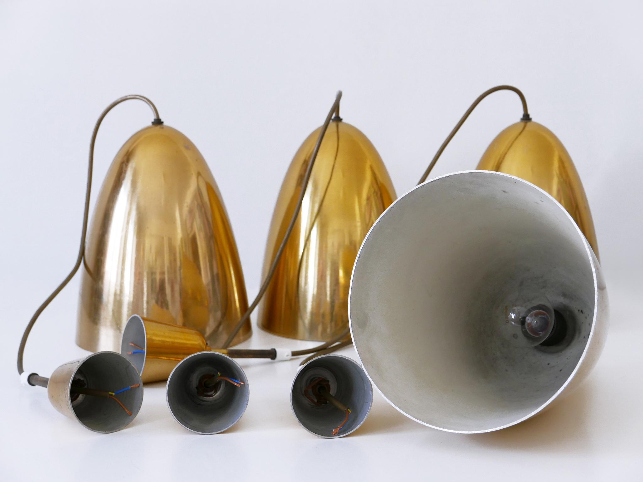 1 of 4 Elegant Mid Century Modern Pendant Lamps or Hanging Lights Germany 1950s For Sale 11