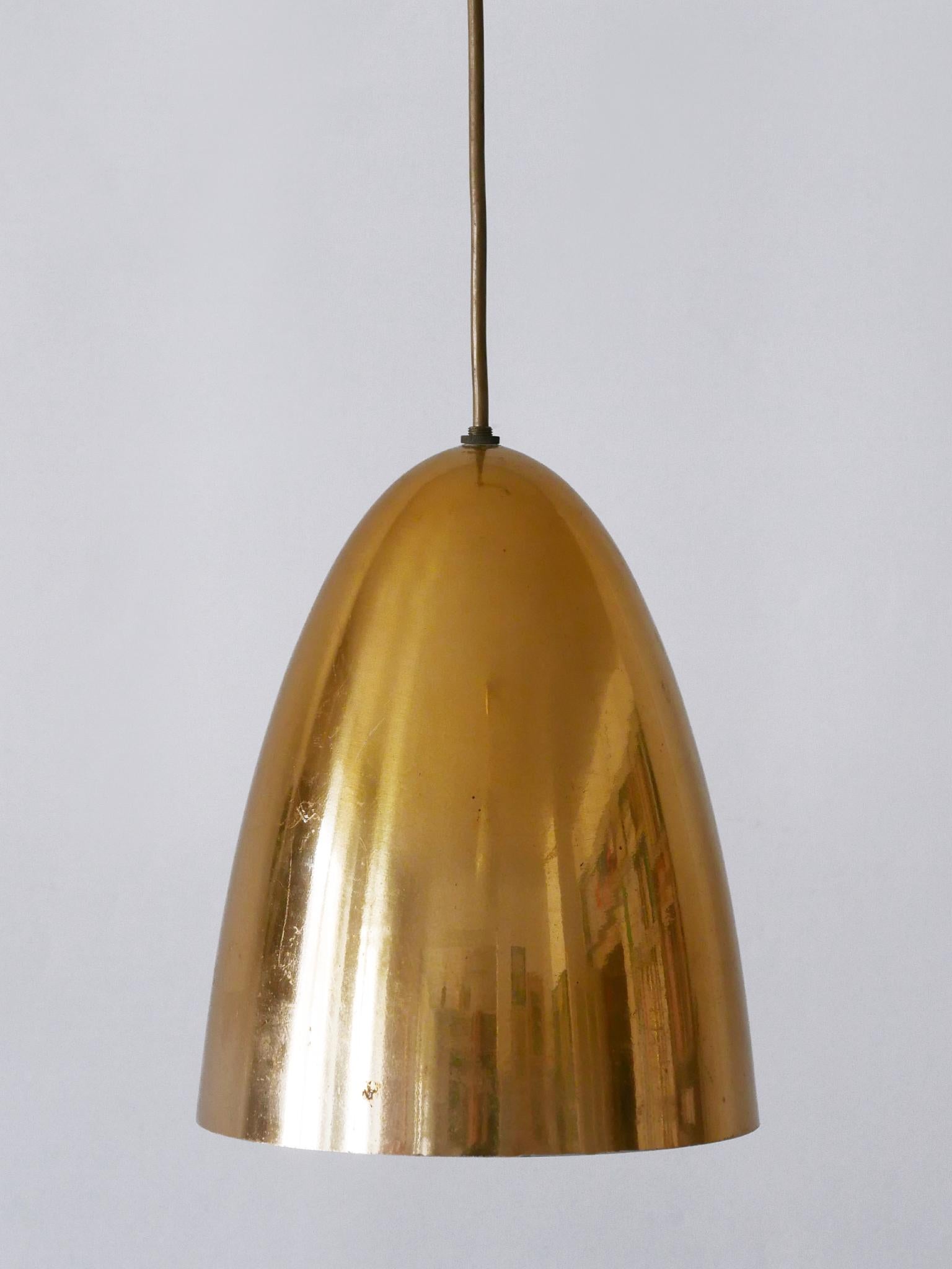 1 of 4 Elegant Mid Century Modern Pendant Lamps or Hanging Lights Germany 1950s In Good Condition For Sale In Munich, DE