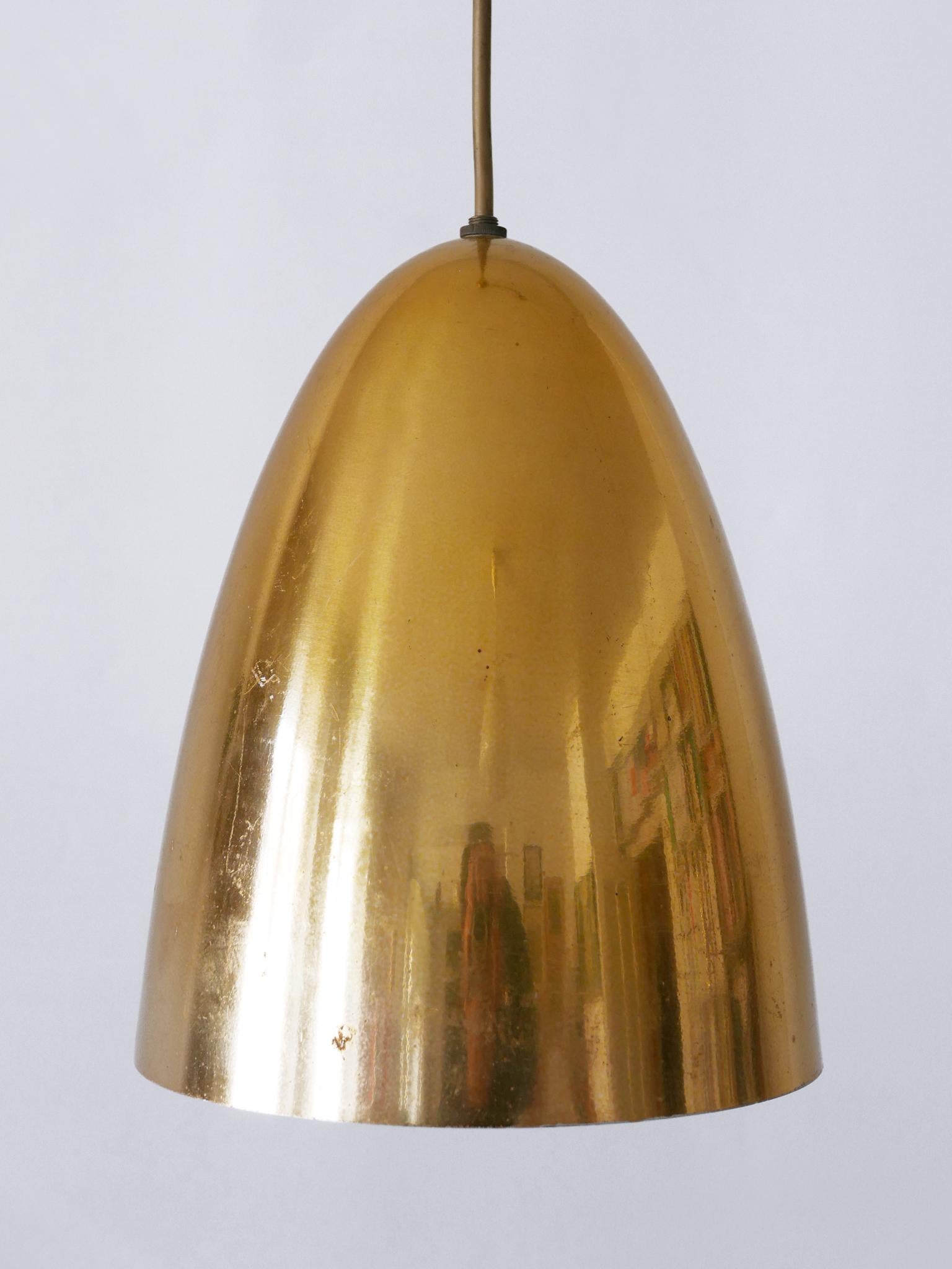 Mid-20th Century 1 of 4 Elegant Mid Century Modern Pendant Lamps or Hanging Lights Germany 1950s For Sale