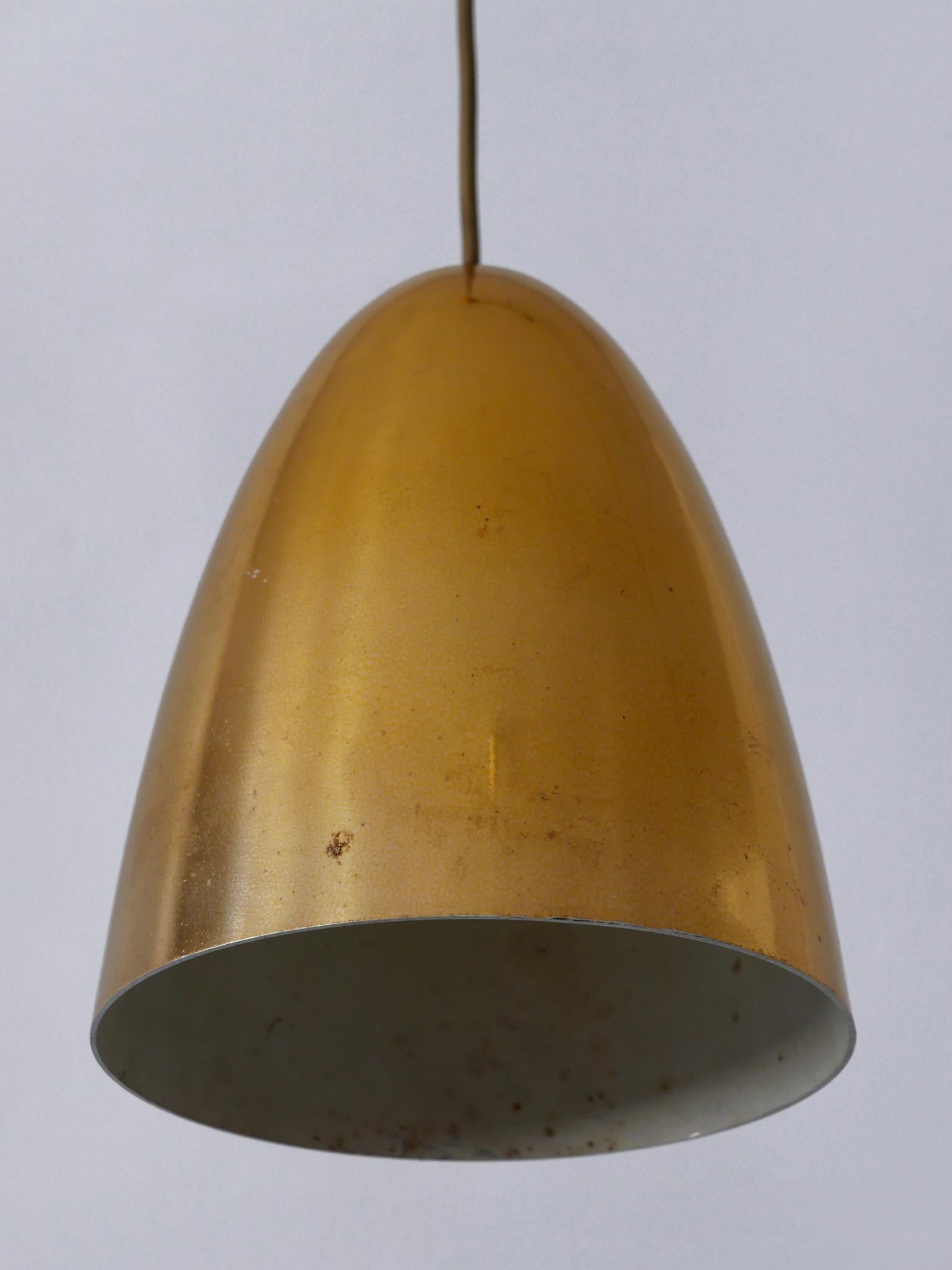 1 of 4 Elegant Mid Century Modern Pendant Lamps or Hanging Lights Germany 1950s For Sale 1