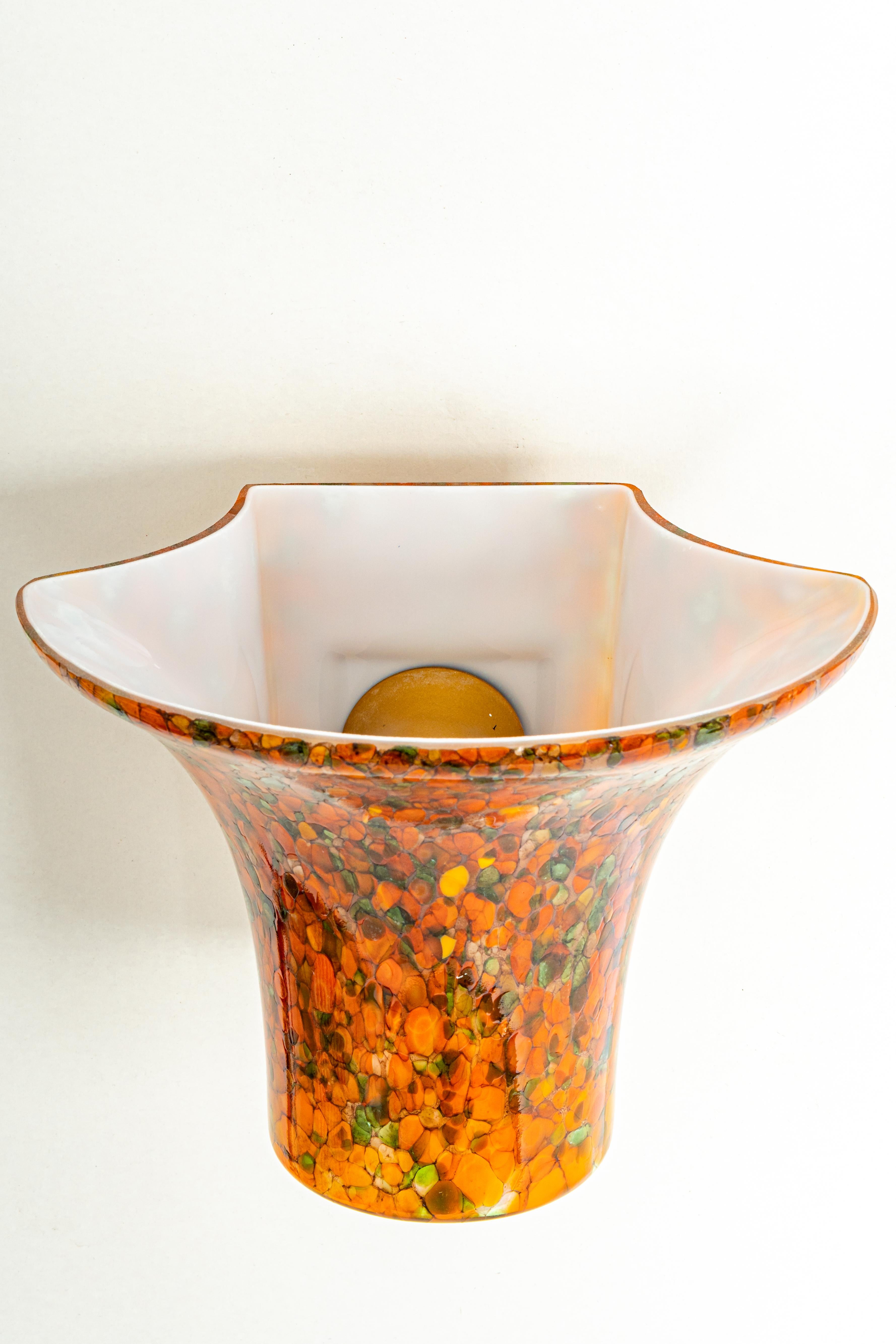 Late 20th Century 1 of 4 Exclusive Murano Glass Wall Sconce by Peill & Putzler, Germany For Sale