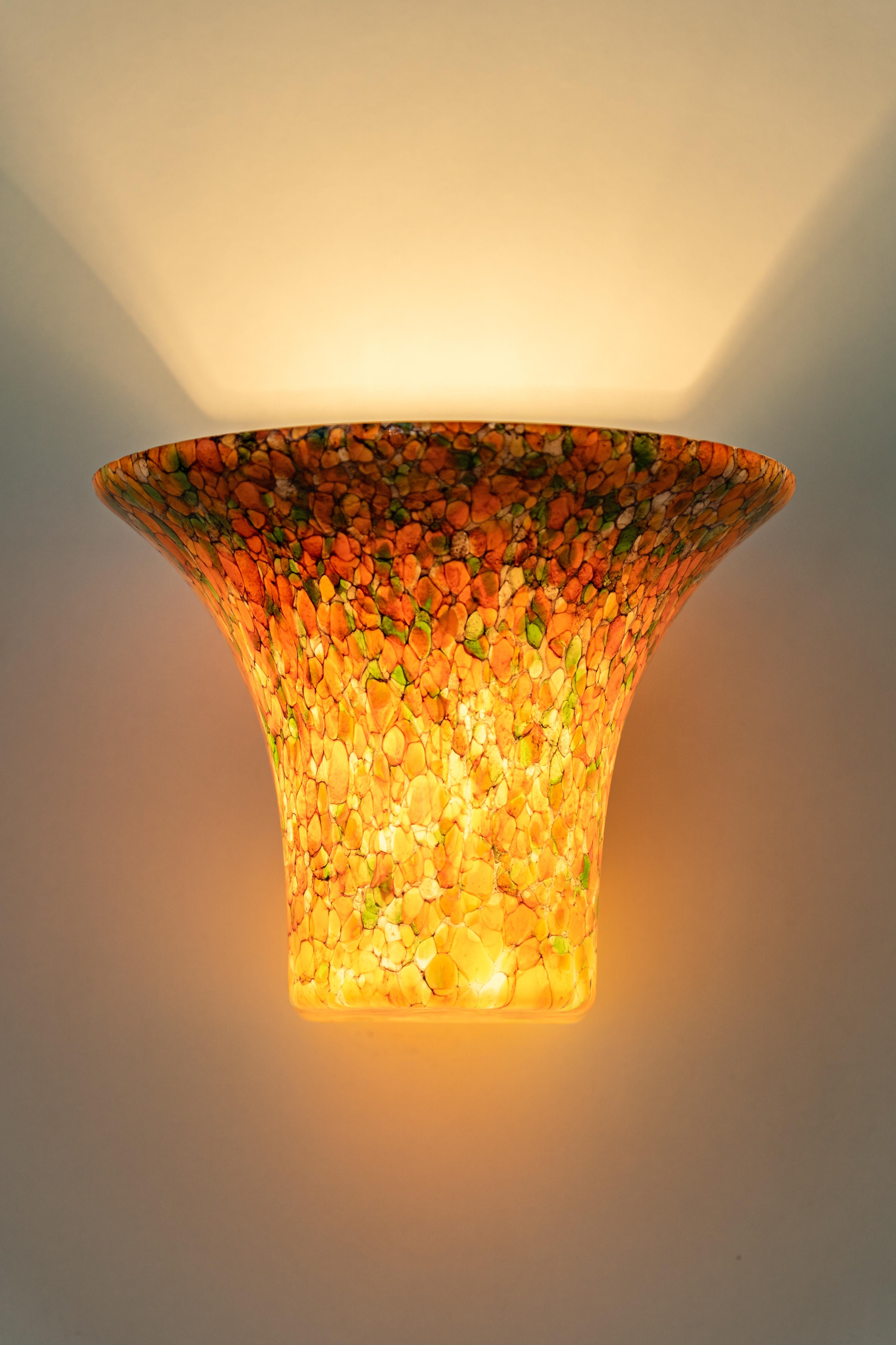1 of 4 Exclusive Murano Glass Wall Sconce by Peill & Putzler, Germany For Sale 2