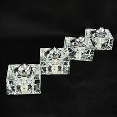 Coppia di lampade da parete a forma di cubo di ghiaccio in vetro di Muller Zimmer , anni '70