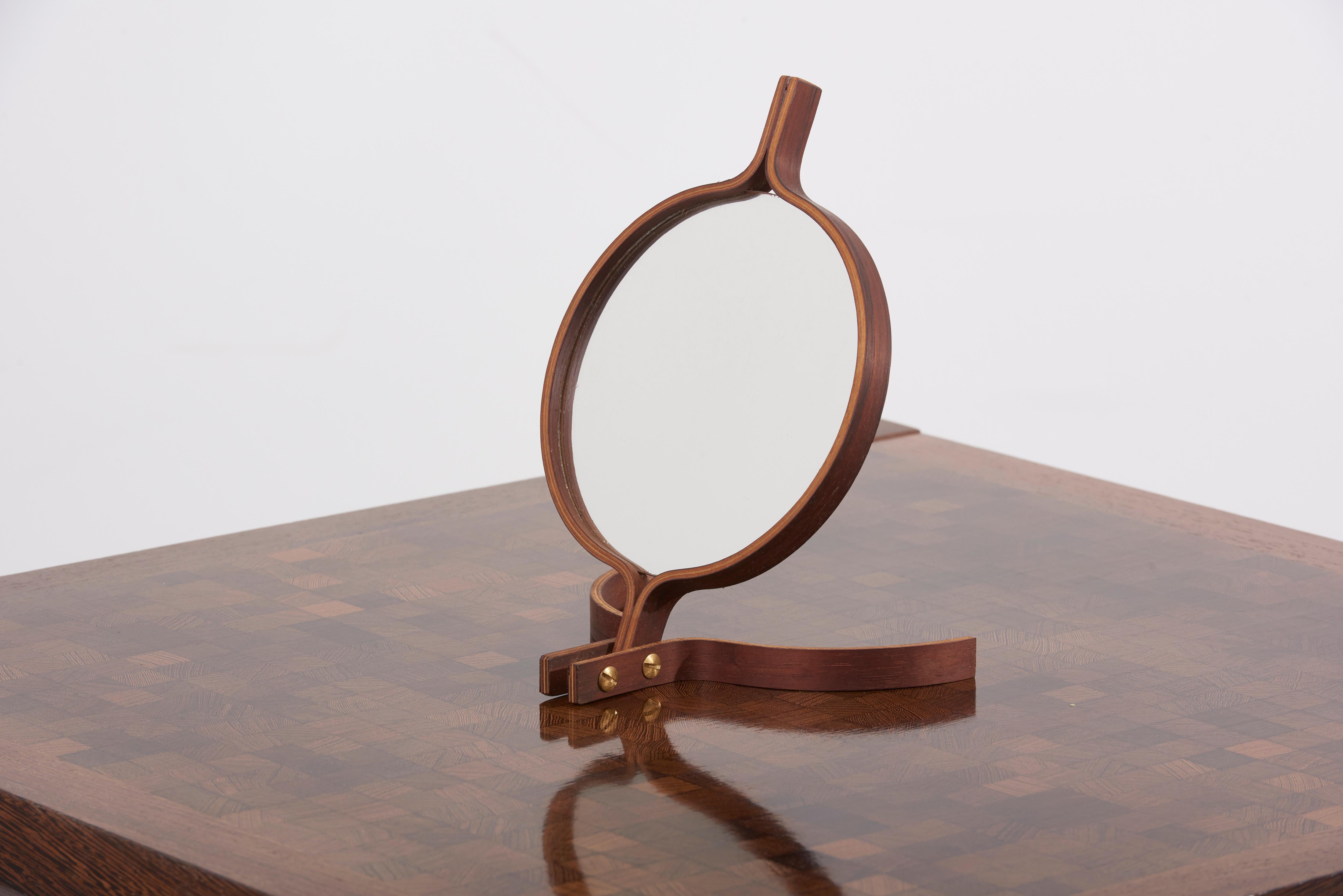 Ebonized 1 of 4 Hand or Table Mirror by Bech & Starup for Den Permanente Copenhagen For Sale
