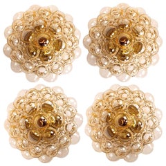 1 of 4 Helena Tynell Amber Bubble Flushmounts or Wall Sconces, 1960s