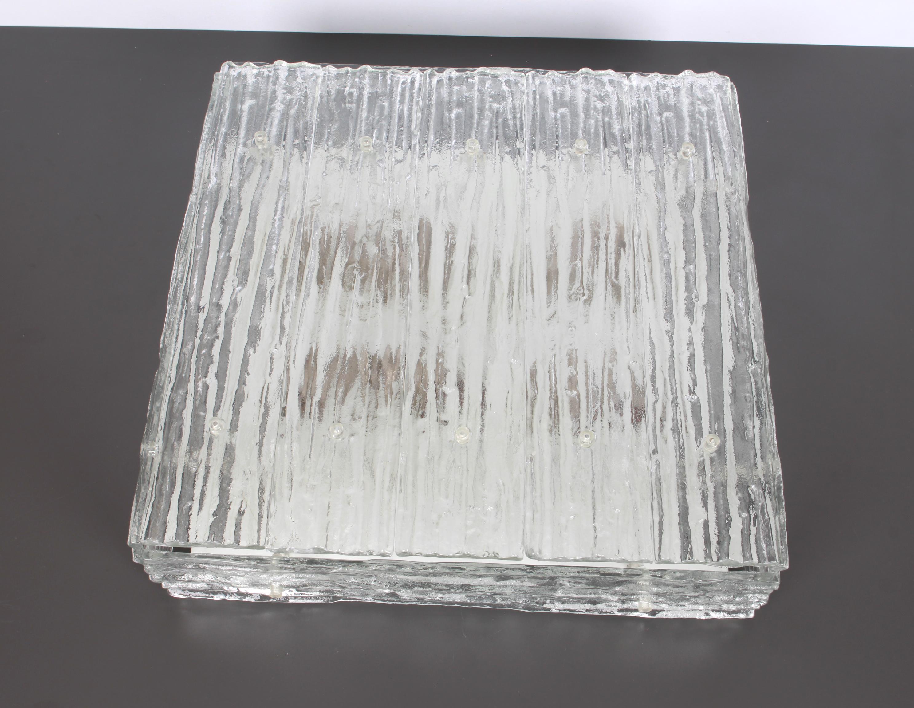 1 of 4 Huge Murano Glass Flushmount by Kalmar, Austria, 1960s For Sale 8