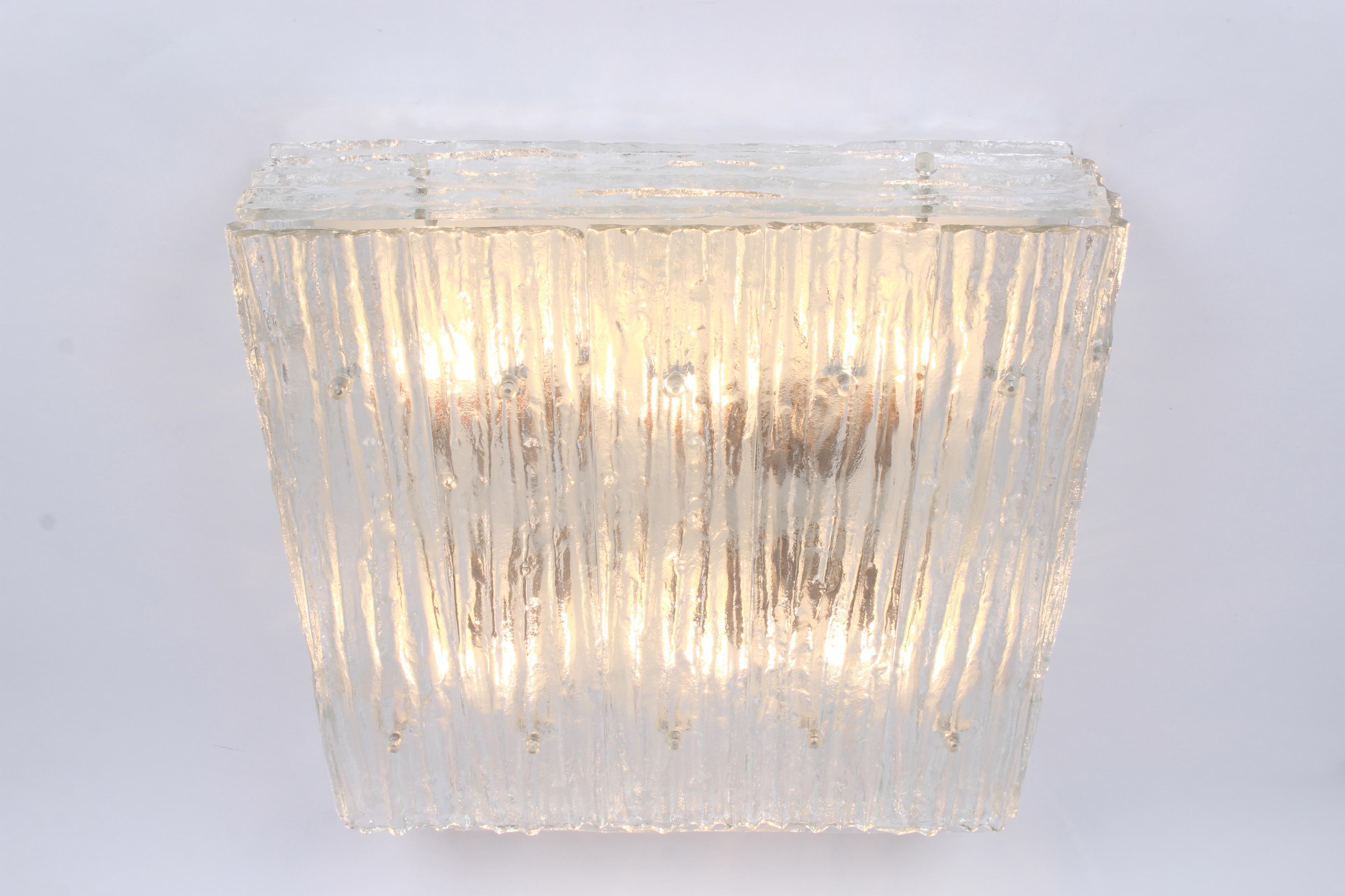 1 of 4 Huge Murano Glass Flushmount by Kalmar, Austria, 1960s For Sale 9