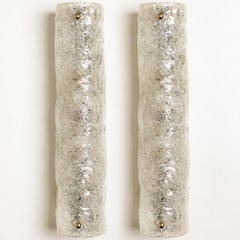 1 of 4 Ice Glass Wall Light Fixtures by Hillebrand, Germany, 1960s