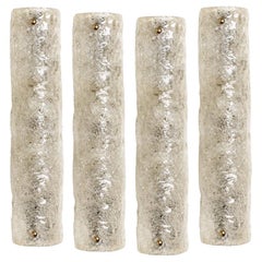 1 di 4 lampade da parete in vetro ghiaccio di Hillebrand, Germania, anni
60