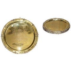 1 of 4 King George Auguseue Frederick Arms Gilt Sterling Silver Plated Trays