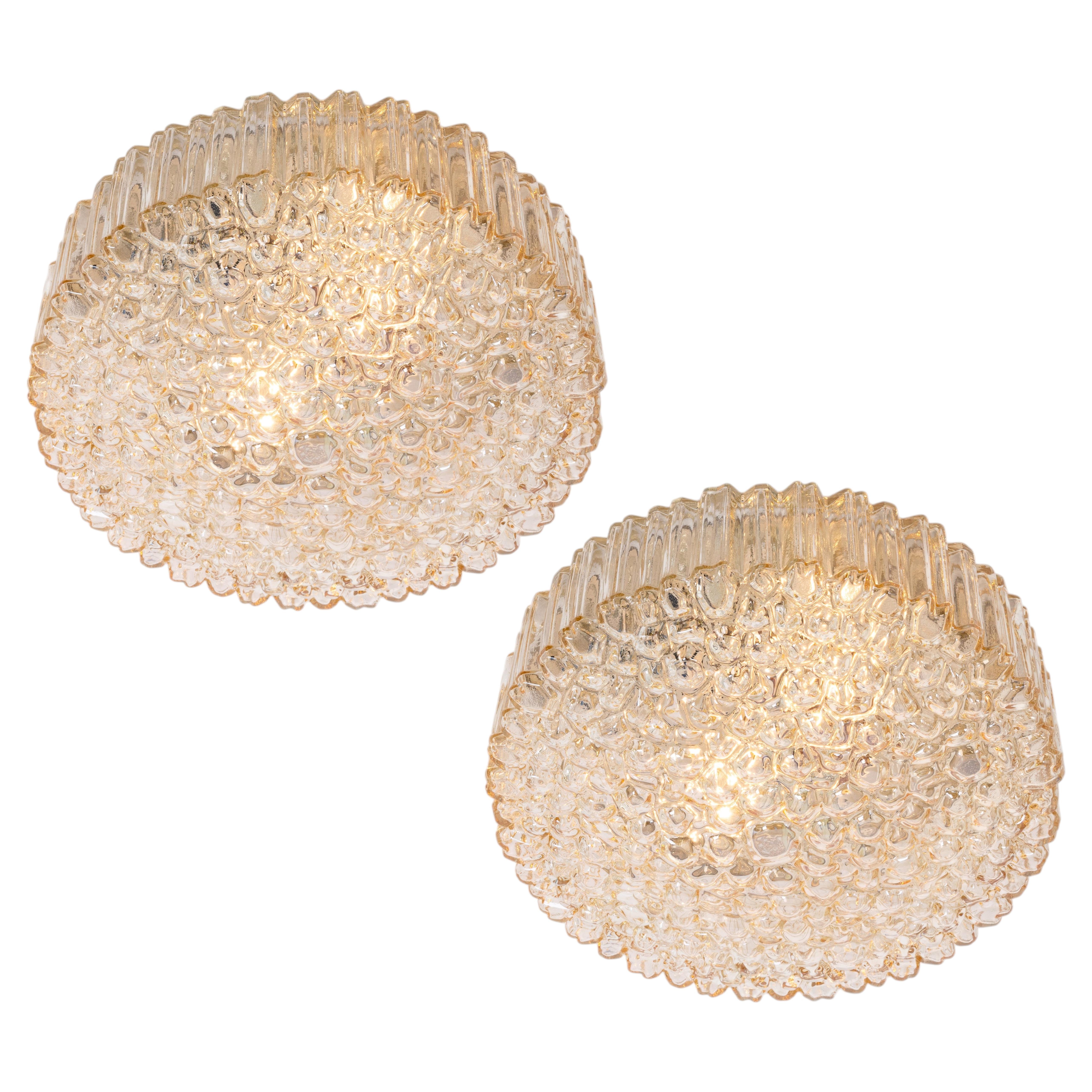 1 of 4 Large Bubble Glass Flushmounts by Limburg, Germany, 1970s