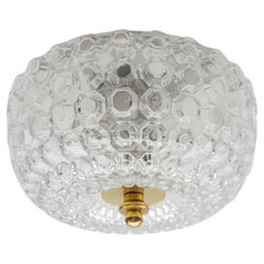 1 of 4 Large Flush Mount Lamp in Glass by Limburg, Gerrmany 1960s