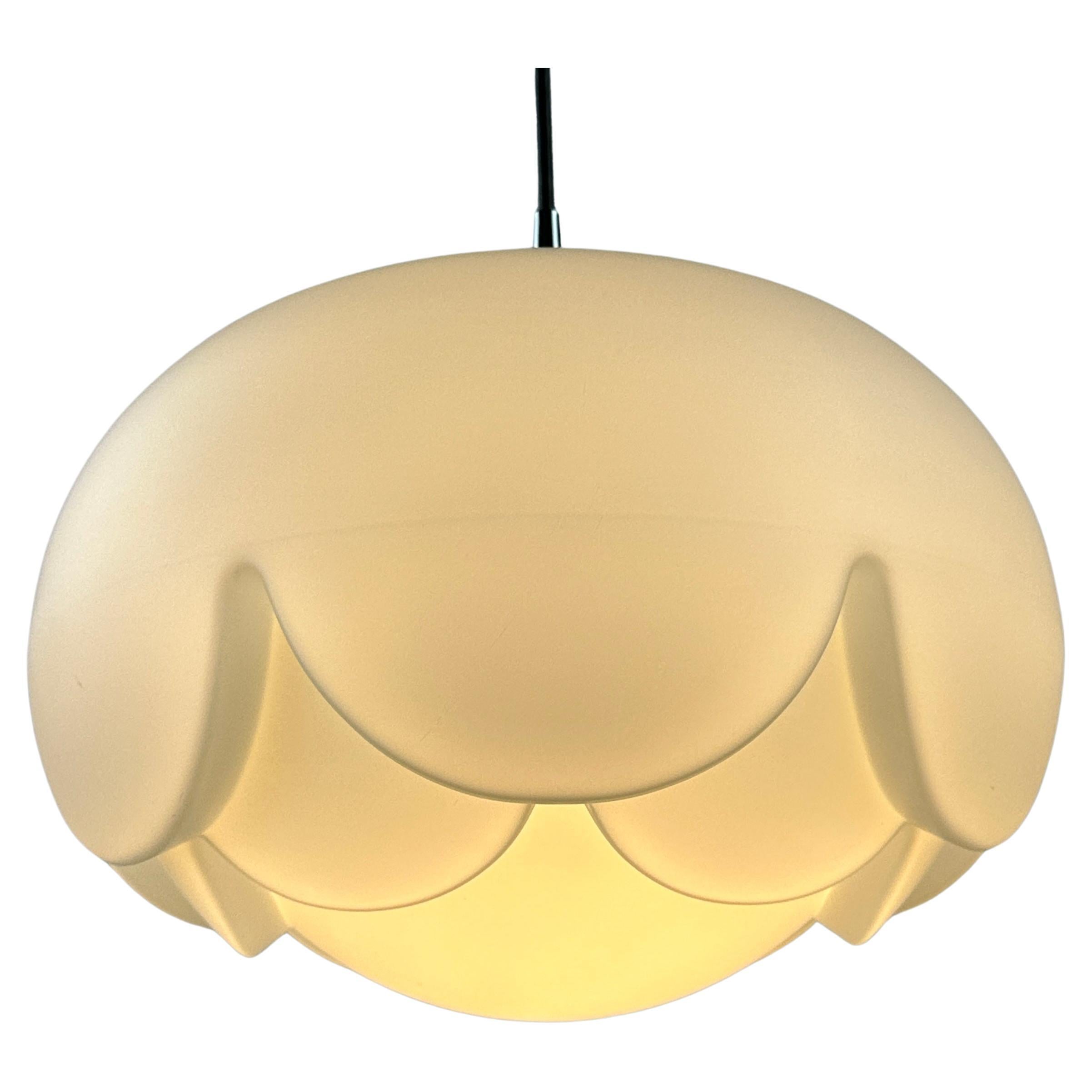 1 of 4 Large frosted glass Artichoke shaped pendant lamp XL by Peill and Putzler For Sale