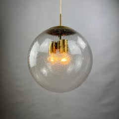 Large glass globe pendant Lamp by Doria Leuchten 1960 (34cm)