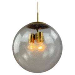 1 of 4 Large glass globe pendant Lamp by Doria Leuchten 1960 (34cm)