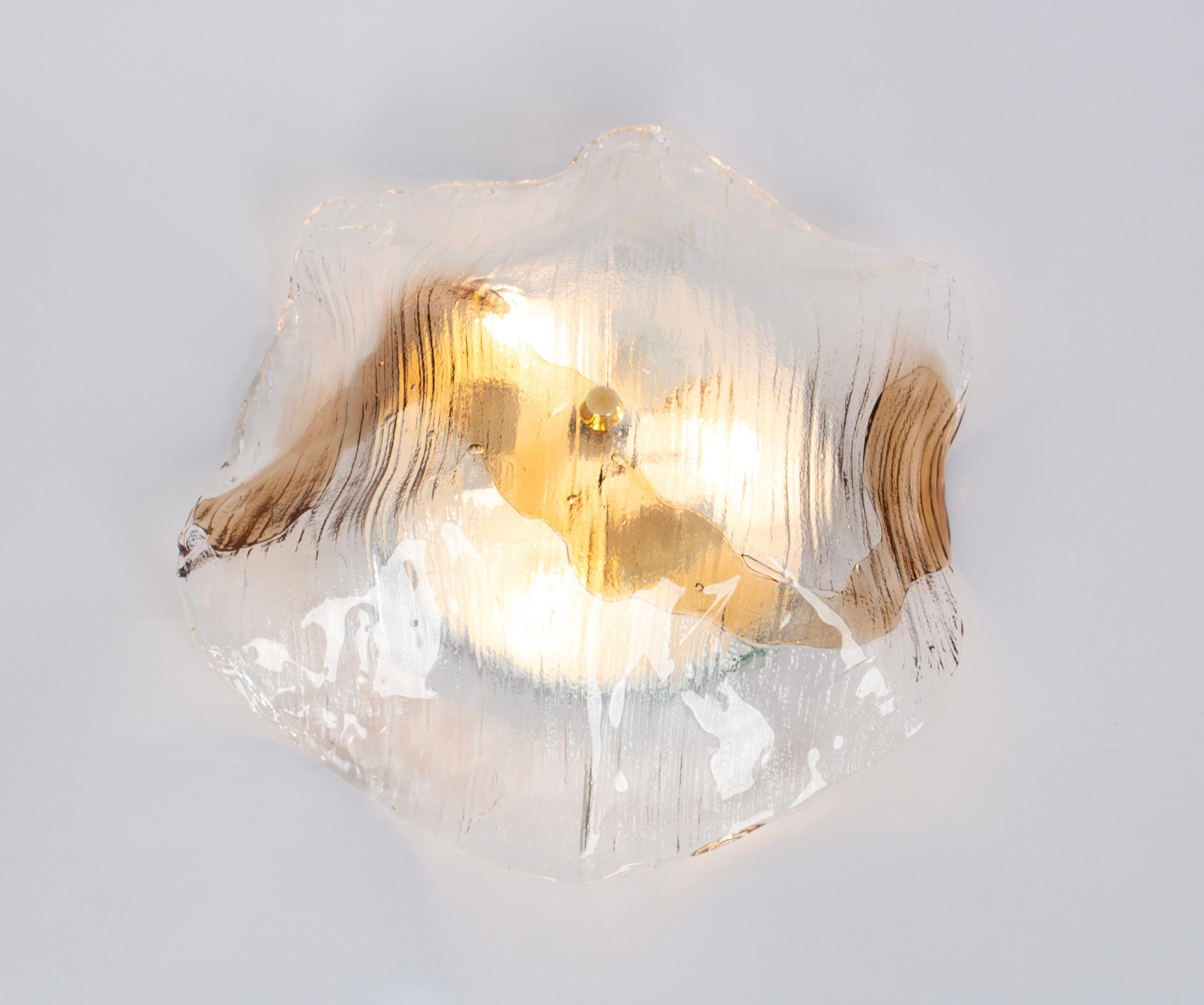 1 of 4 Large Kalmar Murano Flush mount Lights, Austria, 1970s For Sale 3
