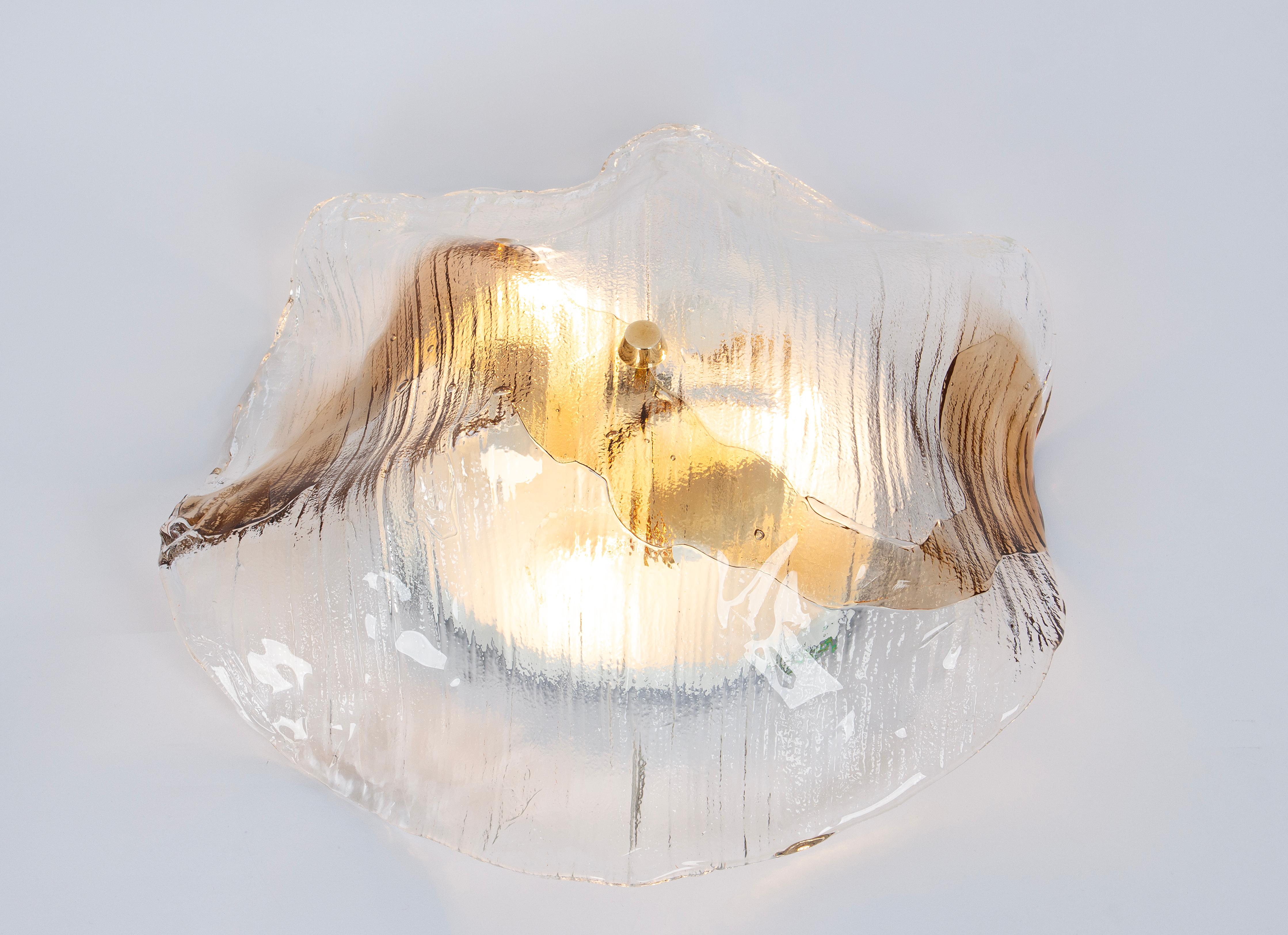 1 of 4 Large Kalmar Murano Flush mount Lights, Austria, 1970s For Sale 4