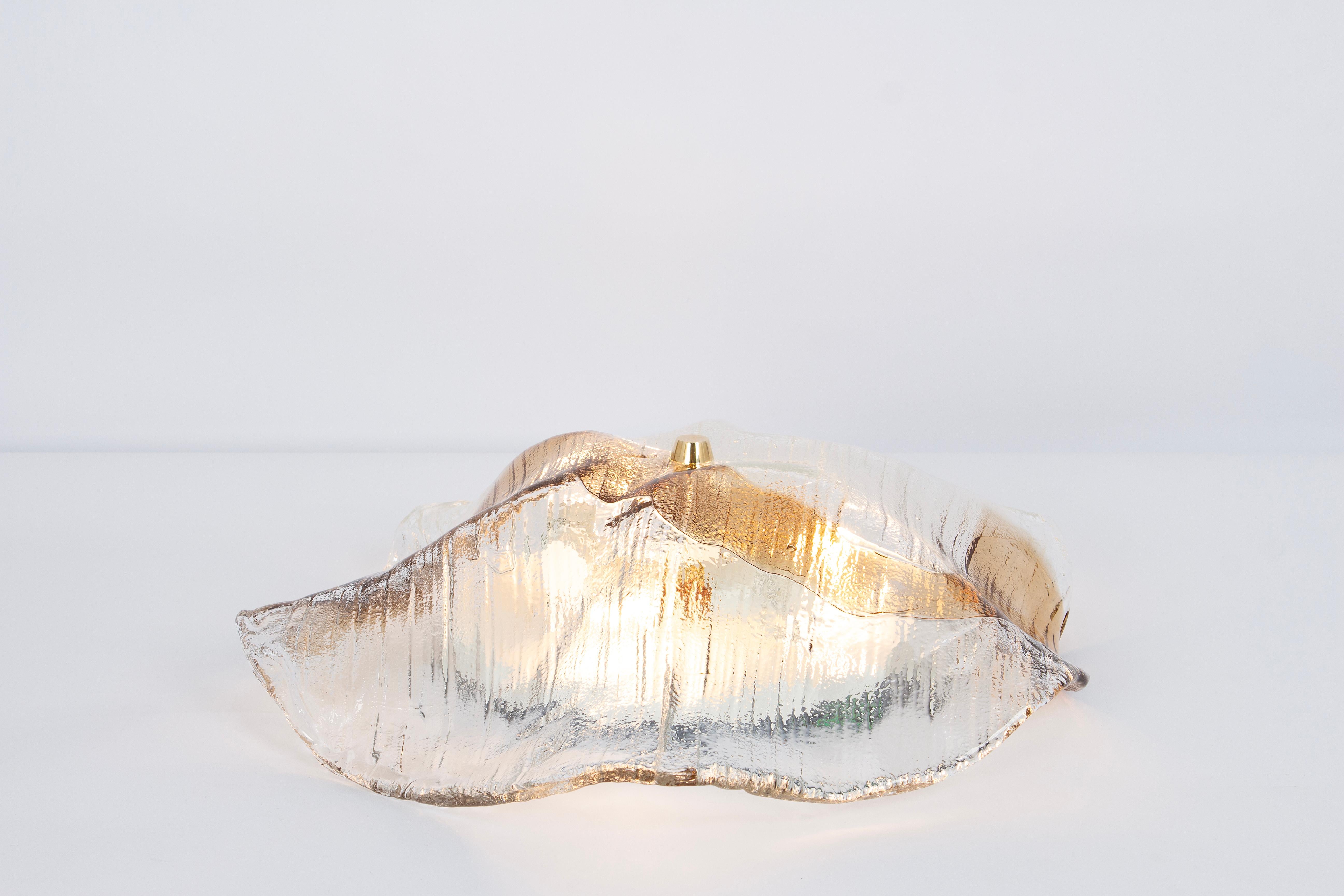Murano Glass 1 of 4 Large Kalmar Murano Flush mount Lights, Austria, 1970s For Sale