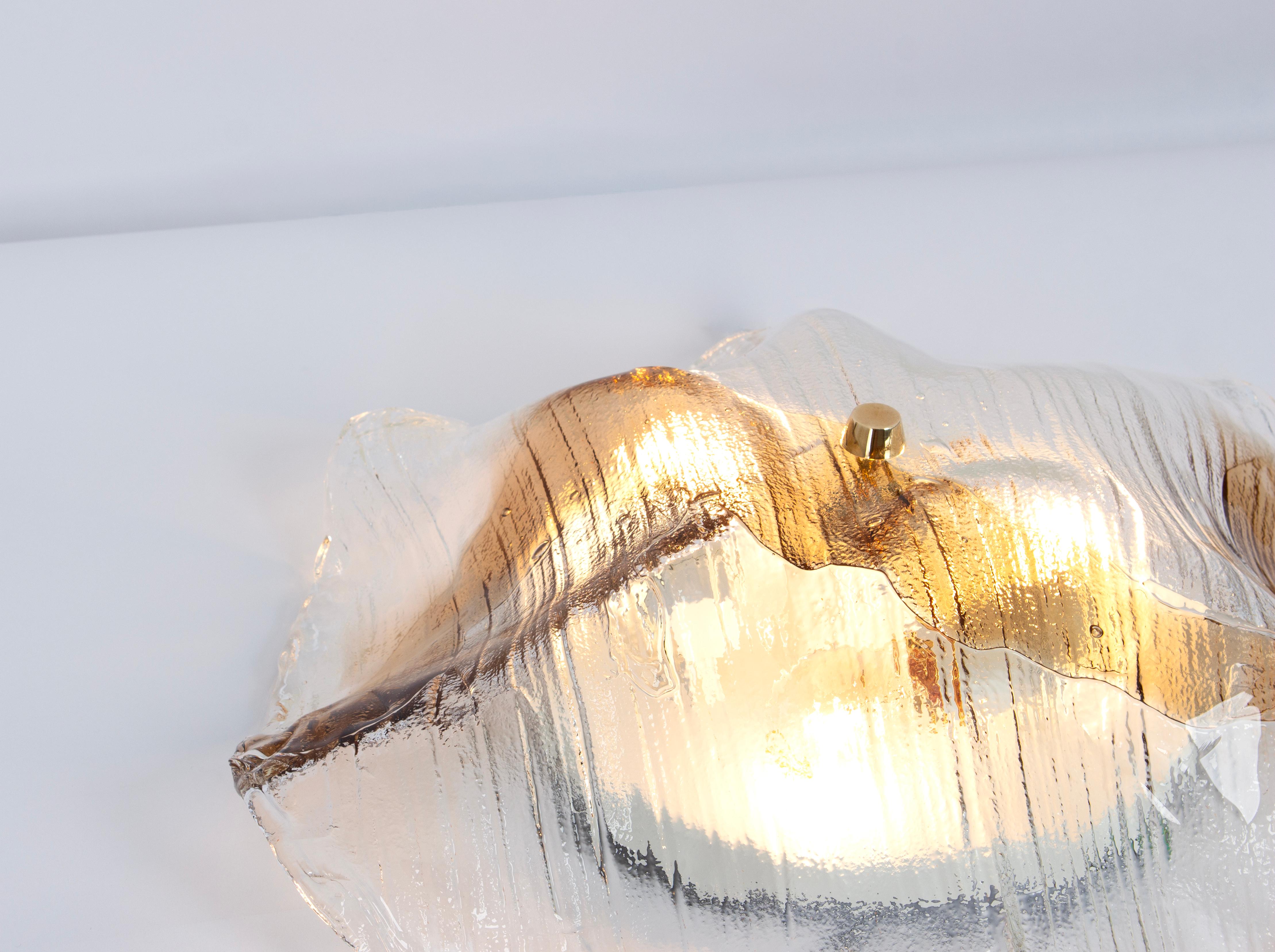 1 of 4 Large Kalmar Murano Flush mount Lights, Austria, 1970s For Sale 1