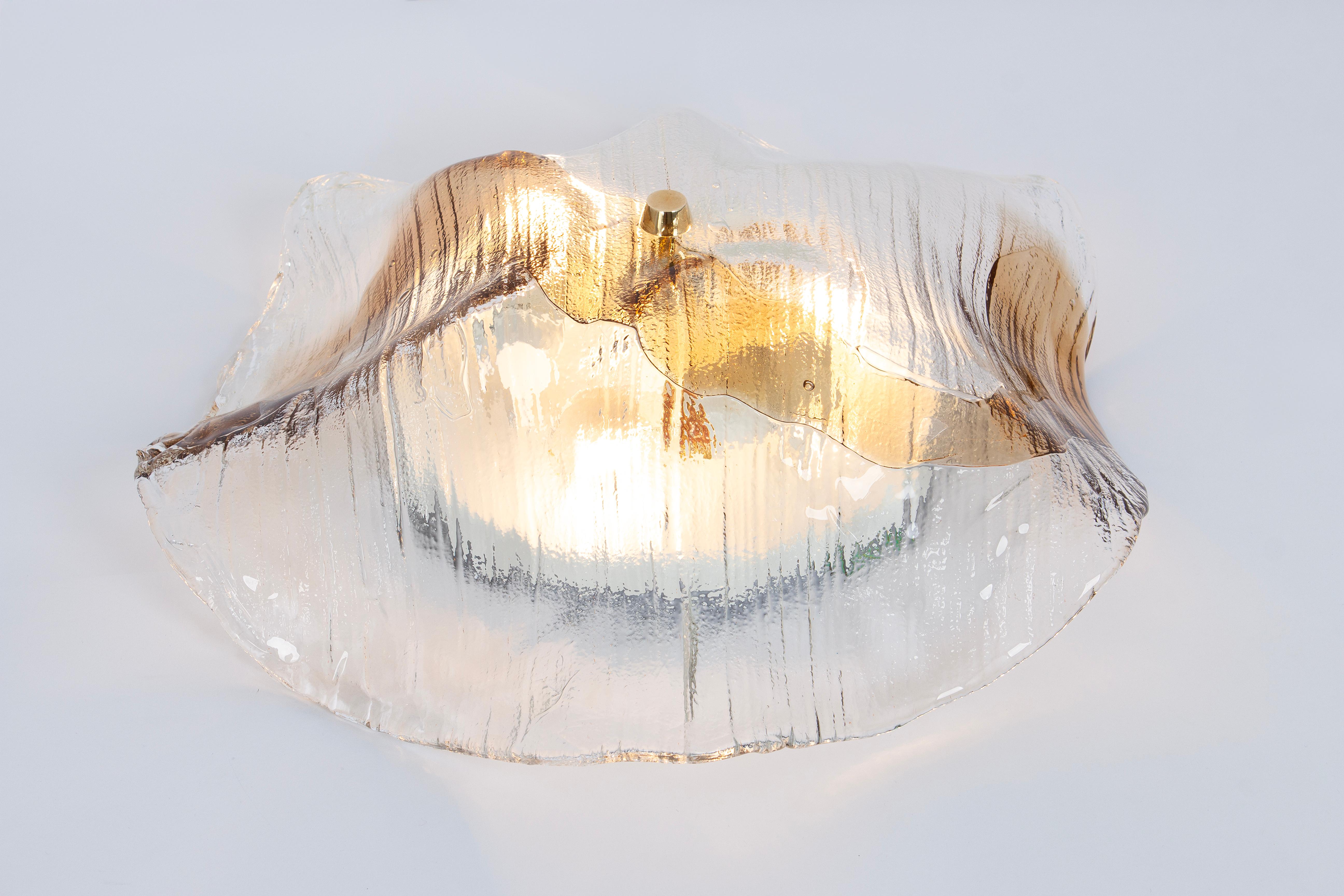 1 of 4 Large Kalmar Murano Flush mount Lights, Austria, 1970s For Sale 2