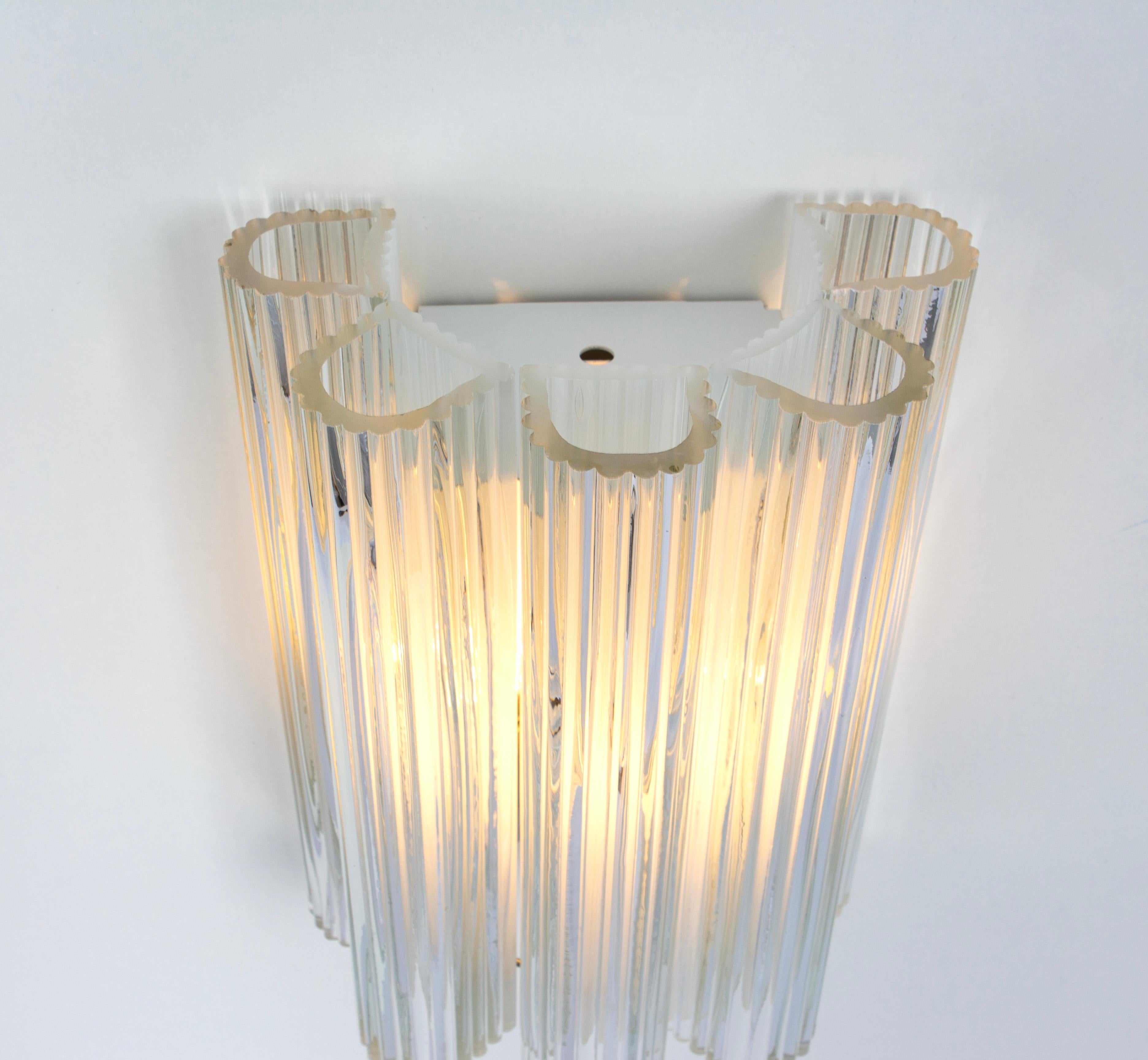 Mid-20th Century 1 of 4 Large Murano Glass Wall Sconces by Doria, Germany, 1960s For Sale