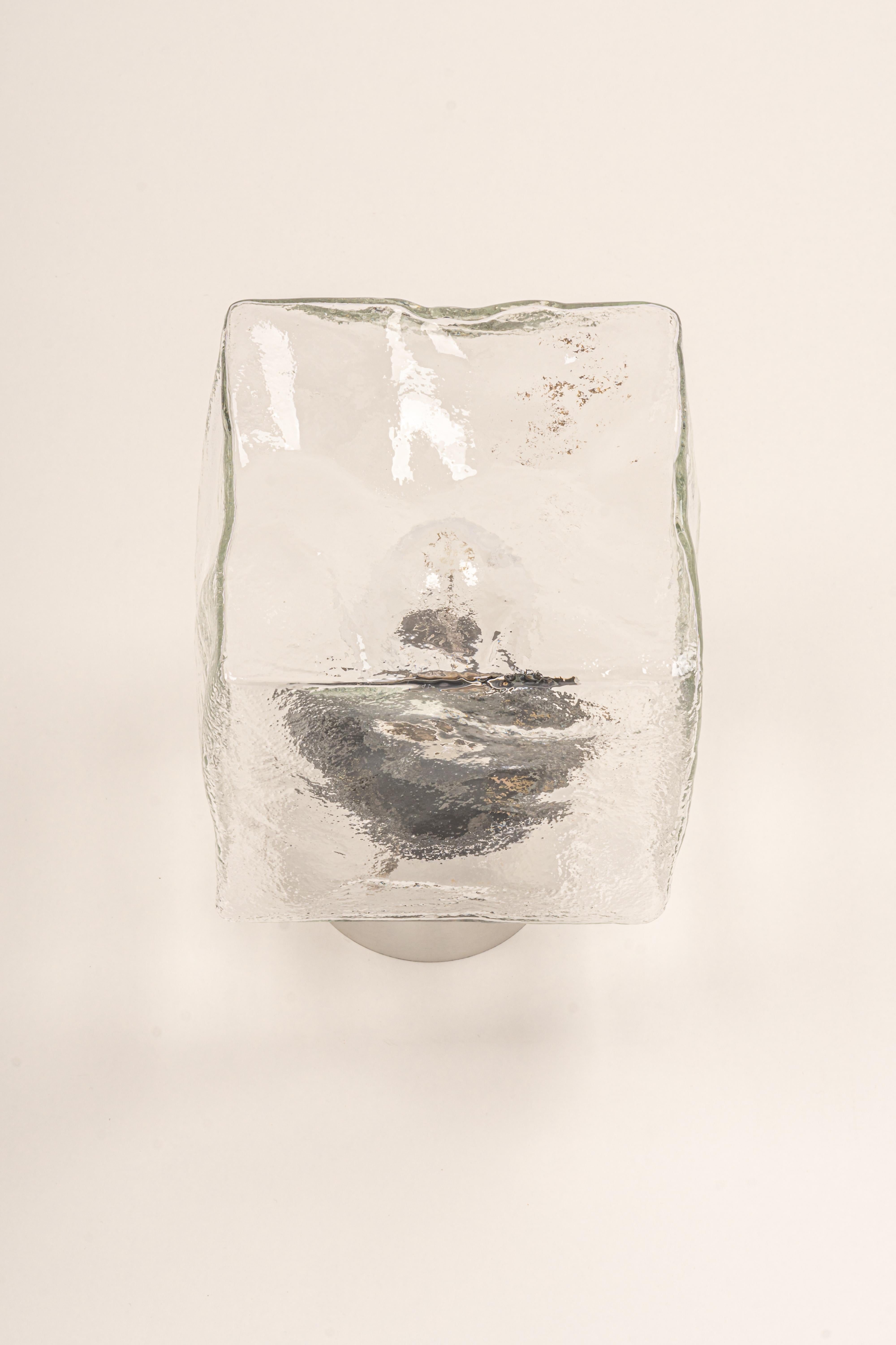 Mid-Century moderno 1 of 4 Grande applique in vetro di Murano di Kalmar Cube, Austria, anni '60 in vendita