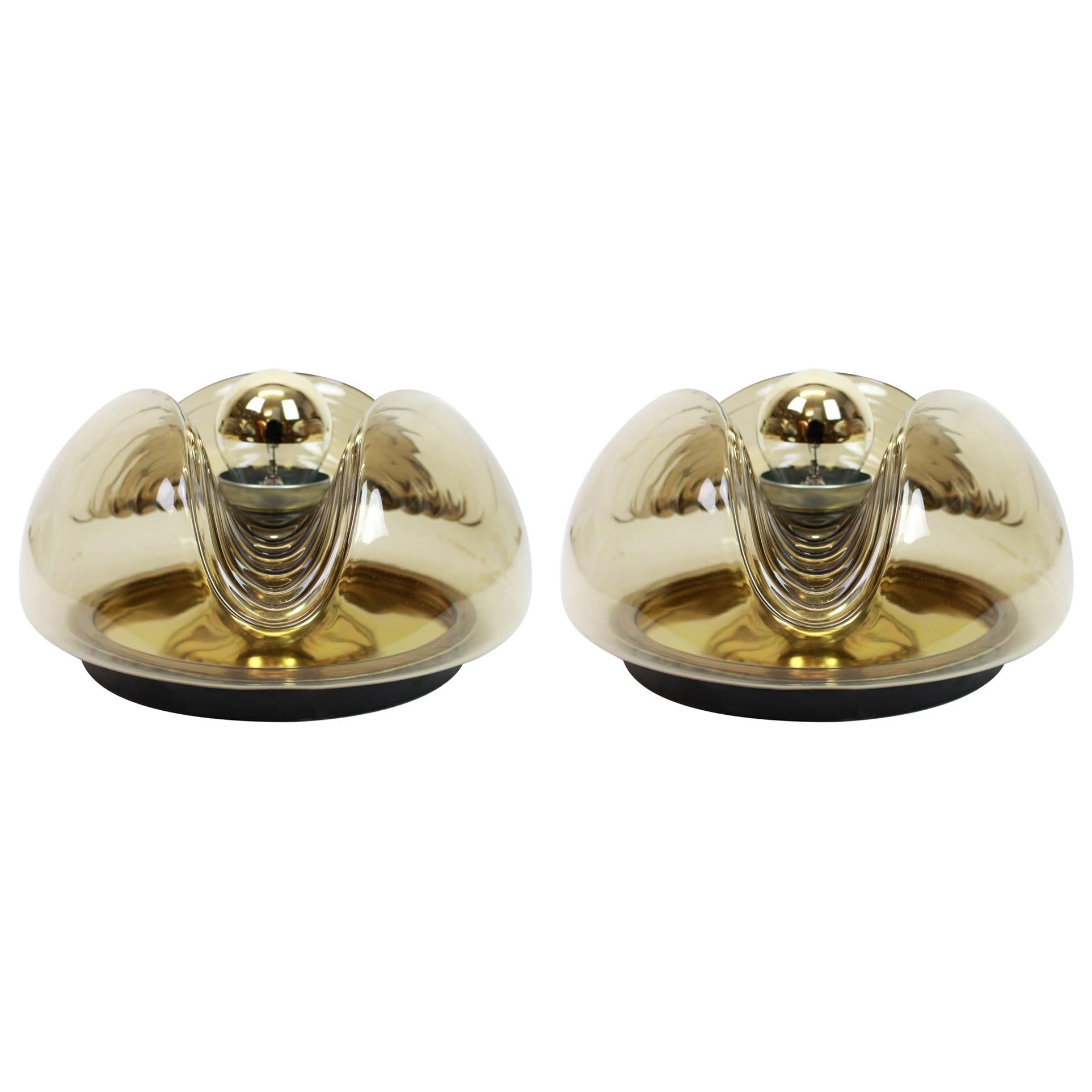 1 of 4 Large Wall Sconce/Flush Mount, Koch & Lowy by Peill & Putzler, Germany