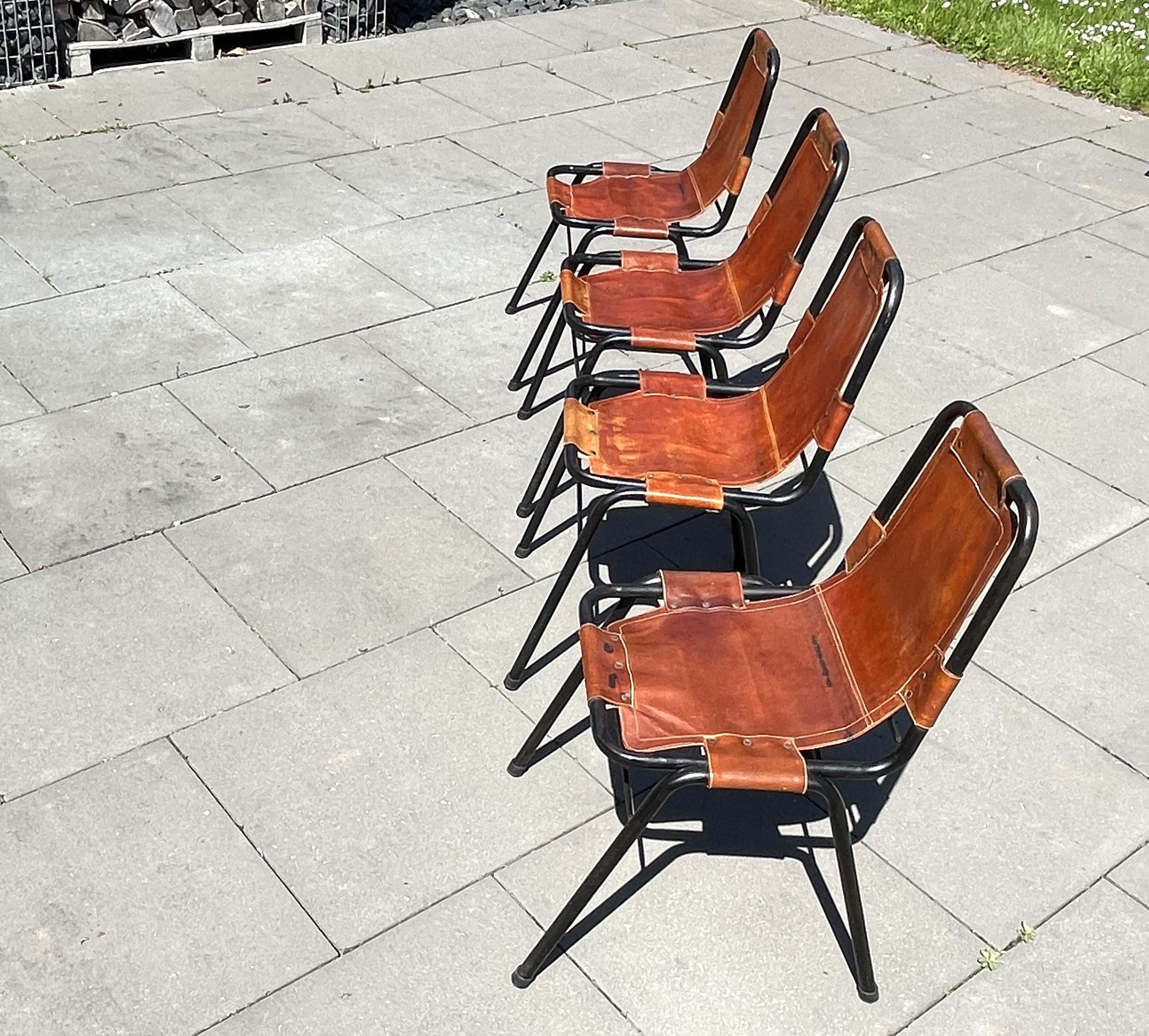 Métal 1 des 4 chaises Les Arcs de Dal Vera sélectionnées par Charlotte Perriand, années 1960 en vente